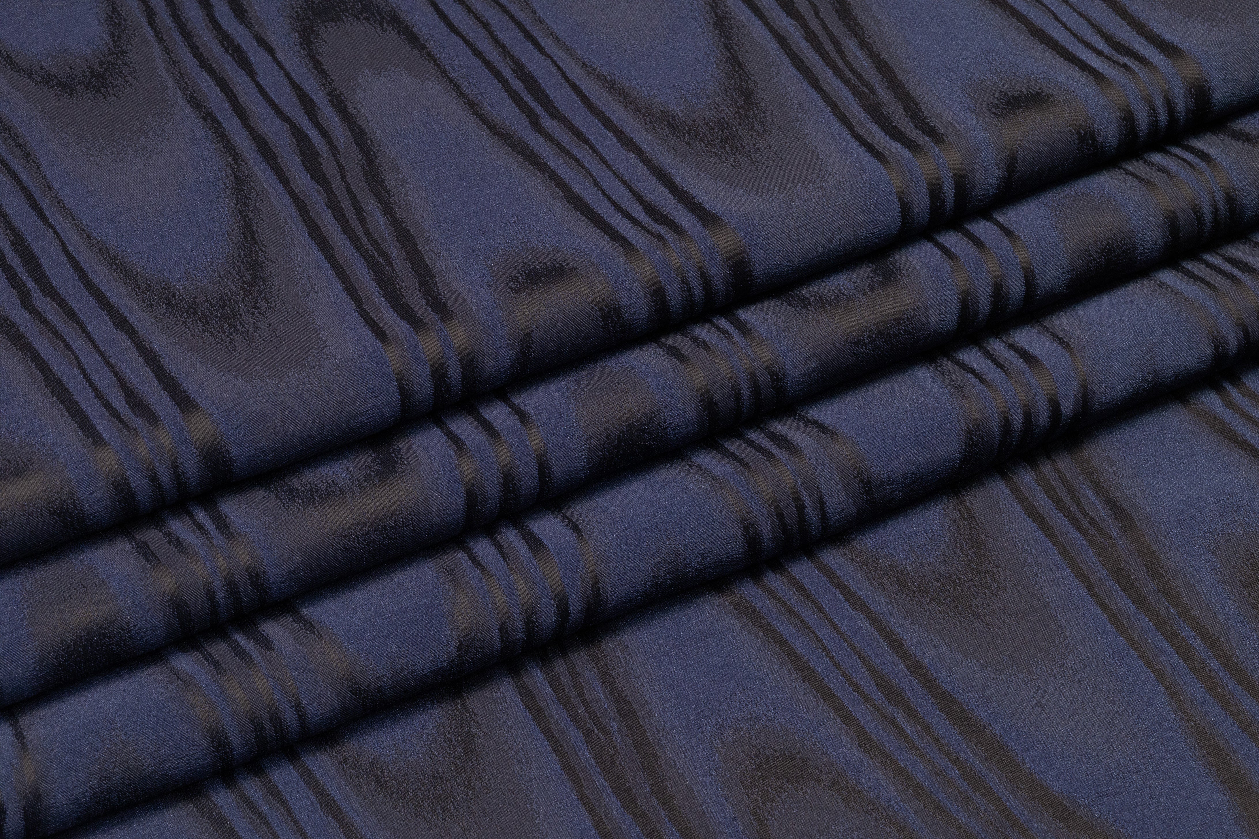 Italian Moiré Jacquard - Navy Blue