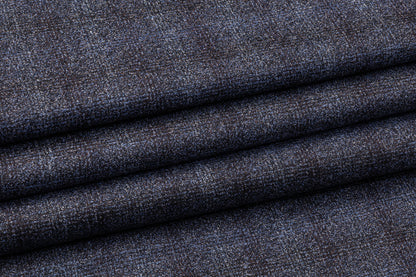 Checked Italian Wool Suiting - Navy