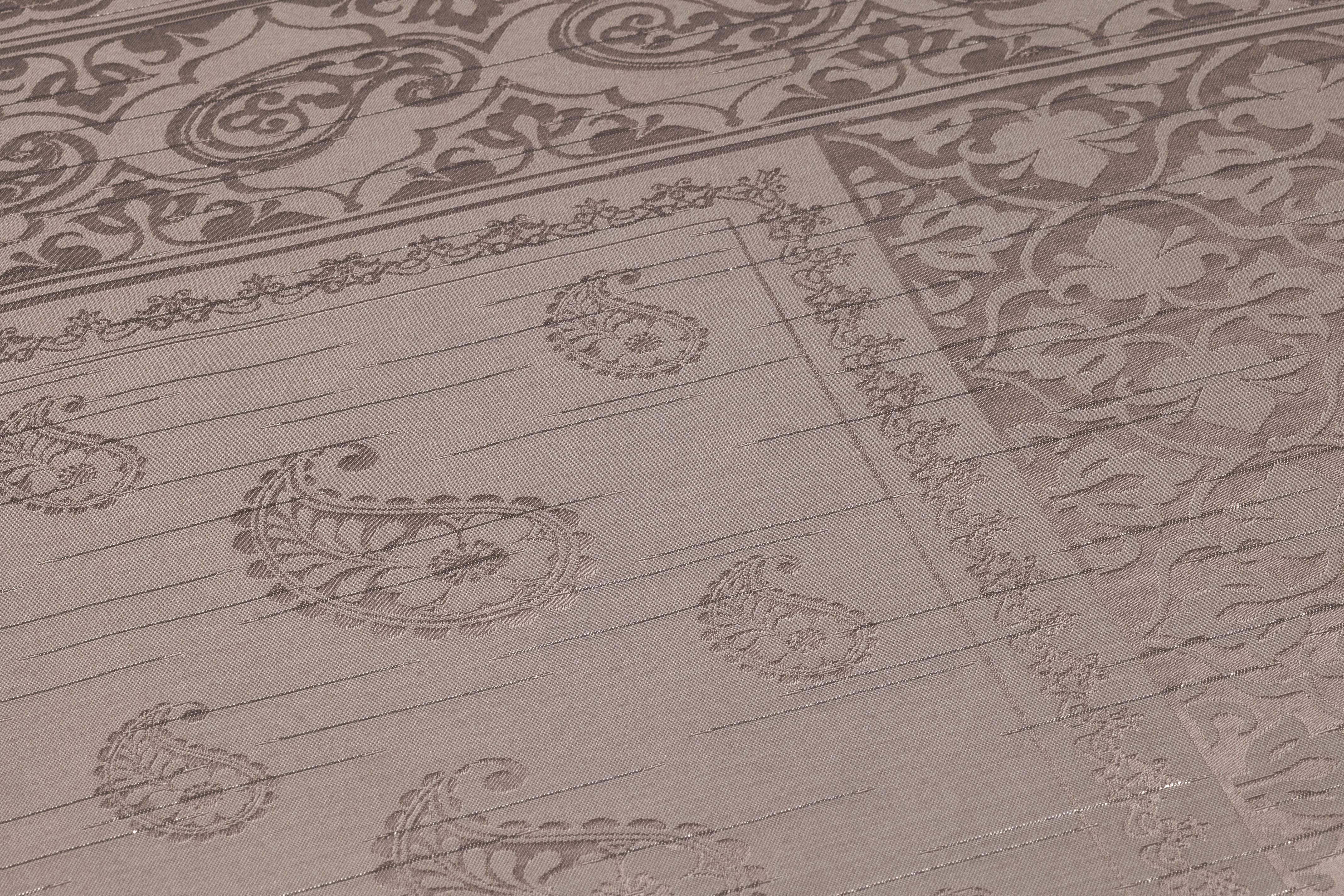 Paisley Metallic Italian Viscose Jacquard - Taupe