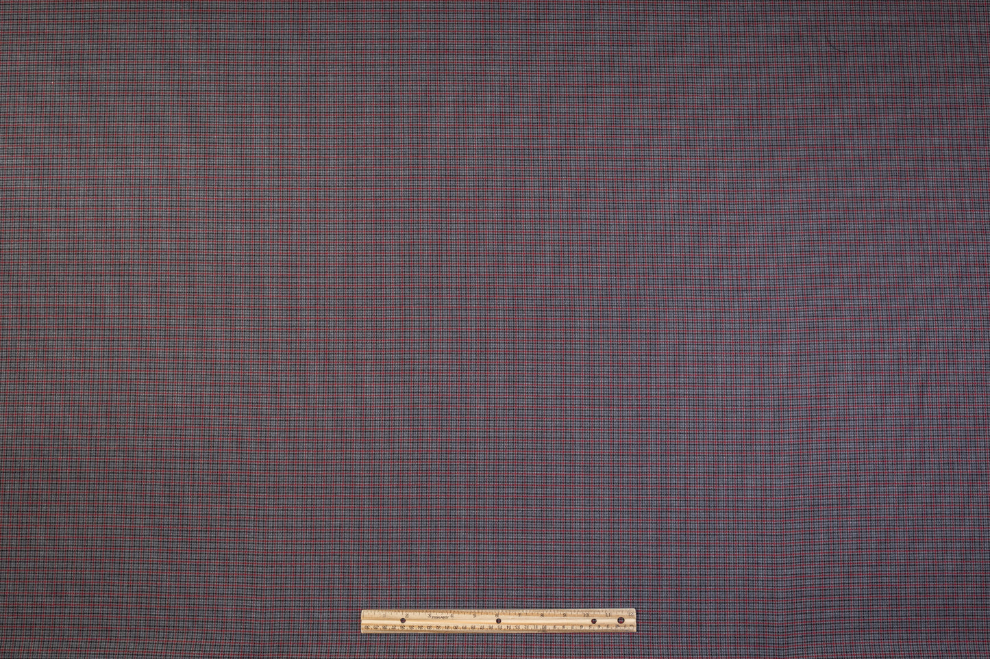 Micro Plaid Italian Wool Suiting - Gray / Red