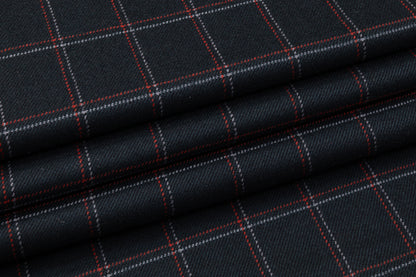 Checked Italian Wool Suiting - Green / Red