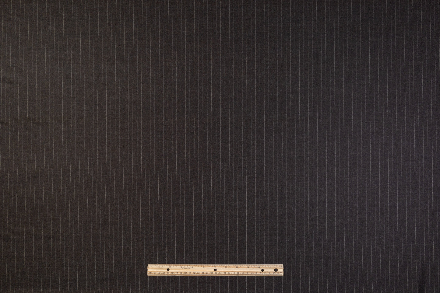 Pin Striped Italian Wool Flannel Suiting - Gray Brown