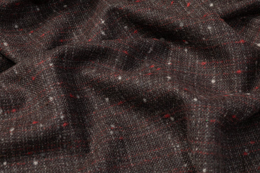 Italian Wool Tweed Suiting - Brown / Gray / Red