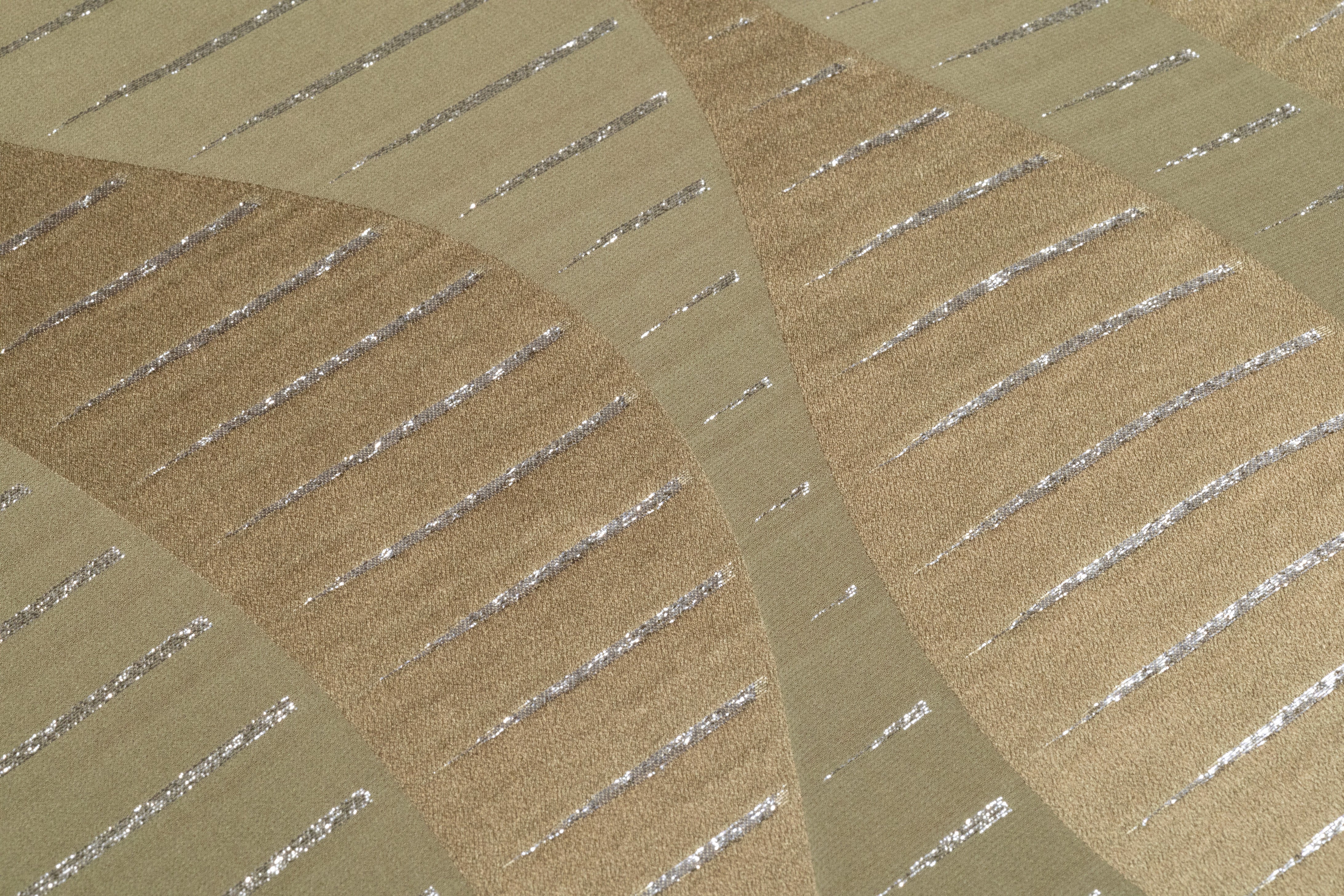 Metallic Italian Silk Jacquard - Olive / Silver
