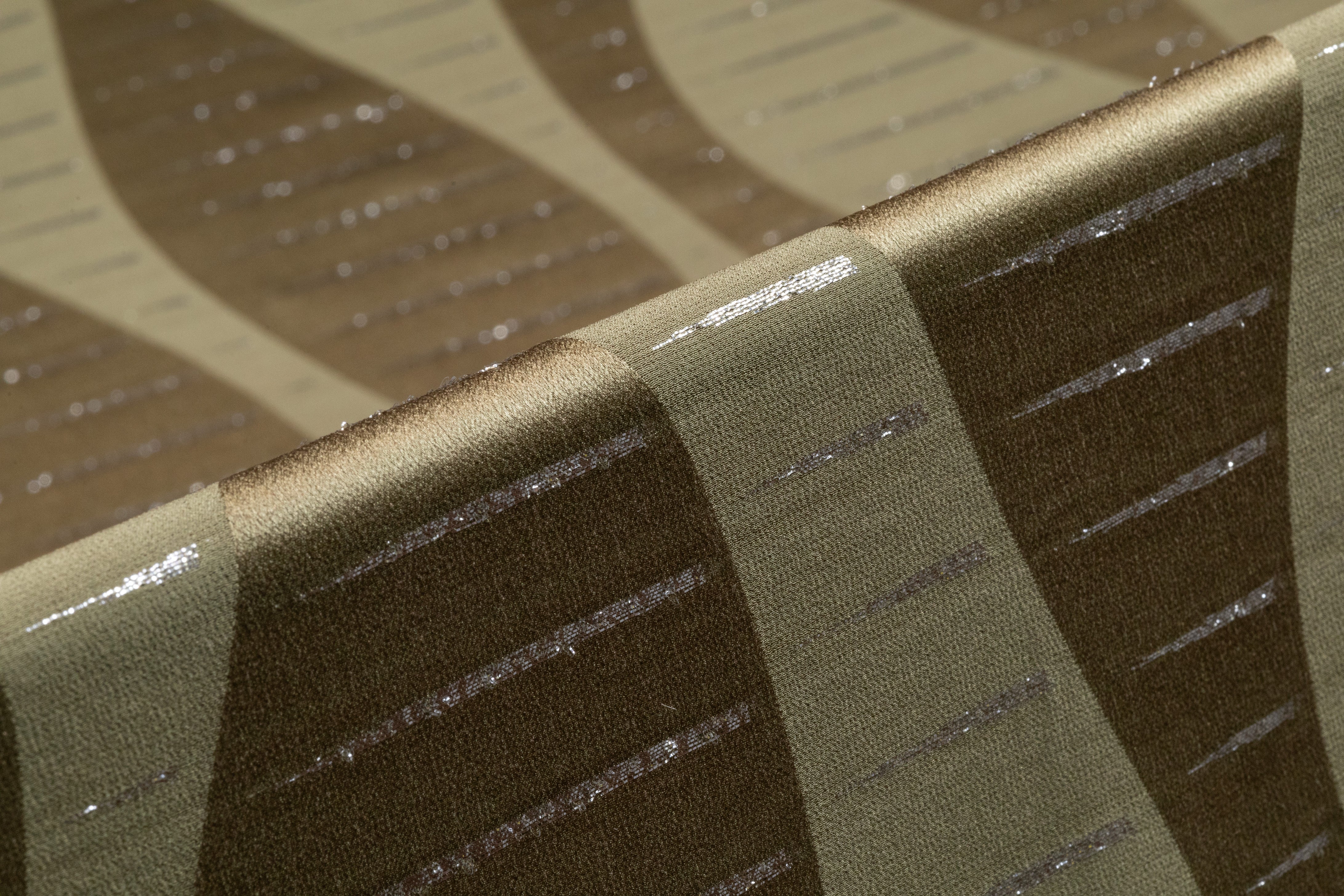 Metallic Italian Silk Jacquard - Olive / Silver