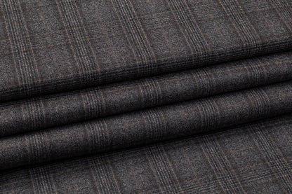 Checked Italian Wool Suiting - Charcoal Gray