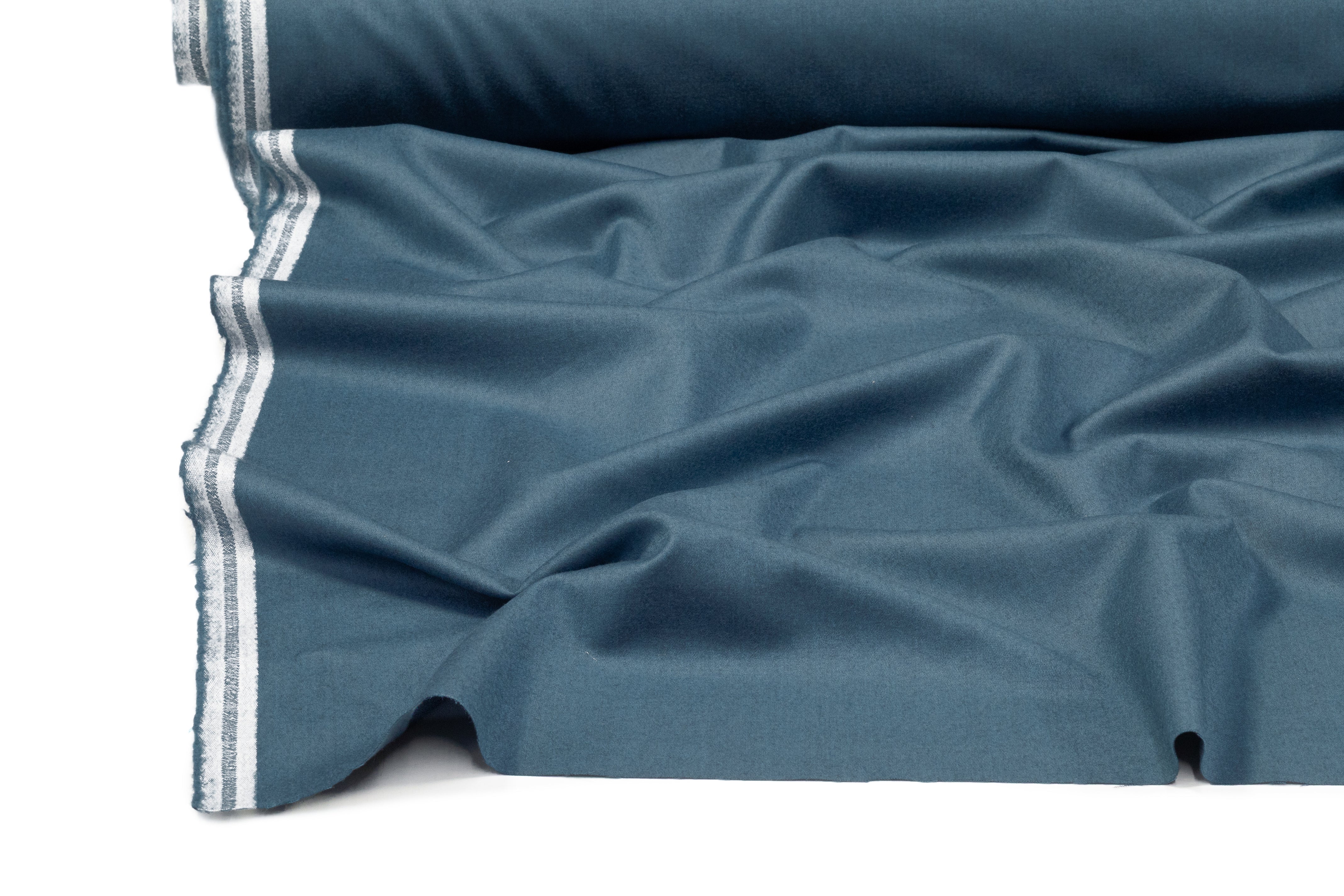 Italian Wool Flannel Suiting - Slate Blue