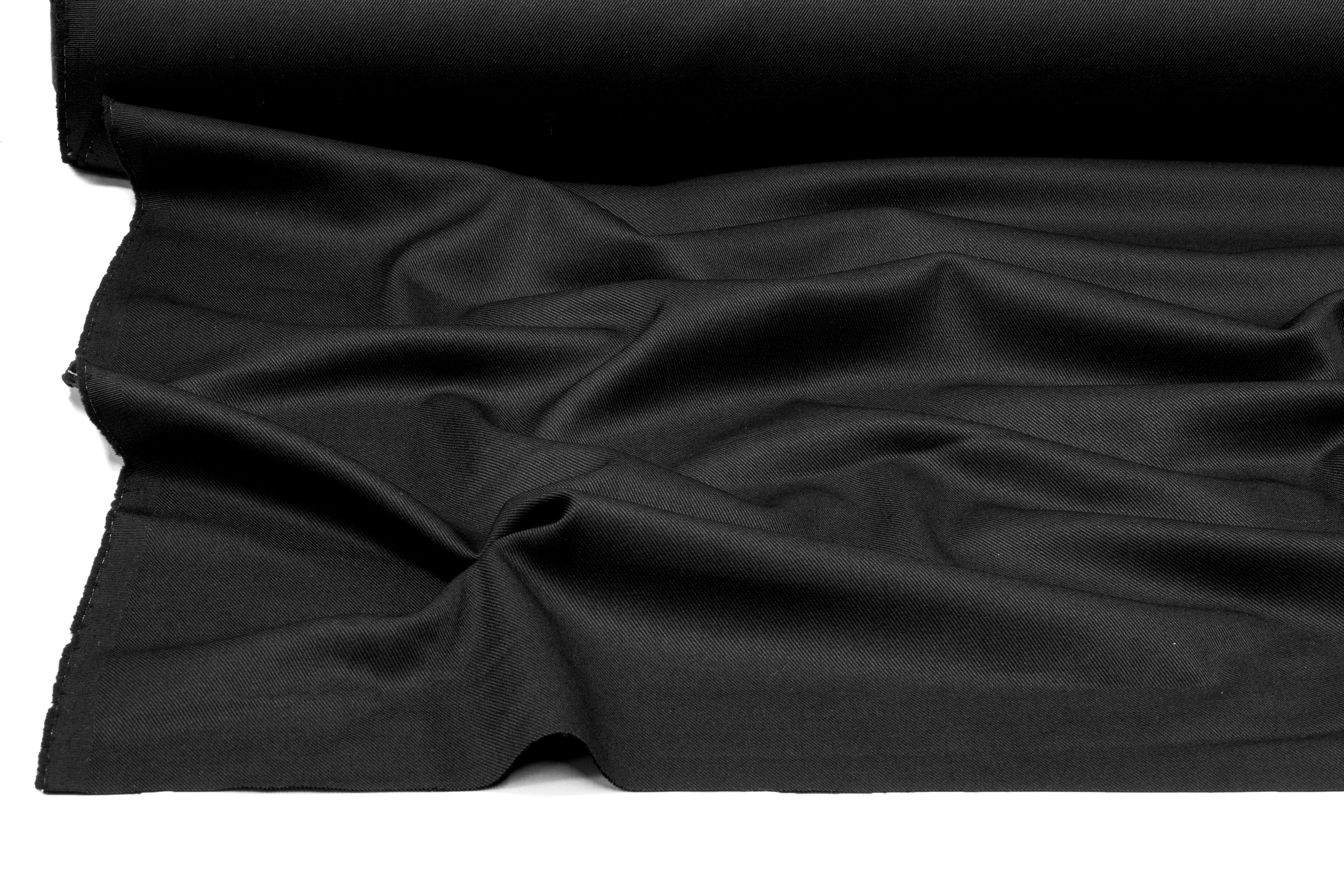 Italian Wool Stretch Gabardine - Black