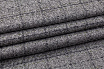 Checked Italian Wool Suiting - Gray
