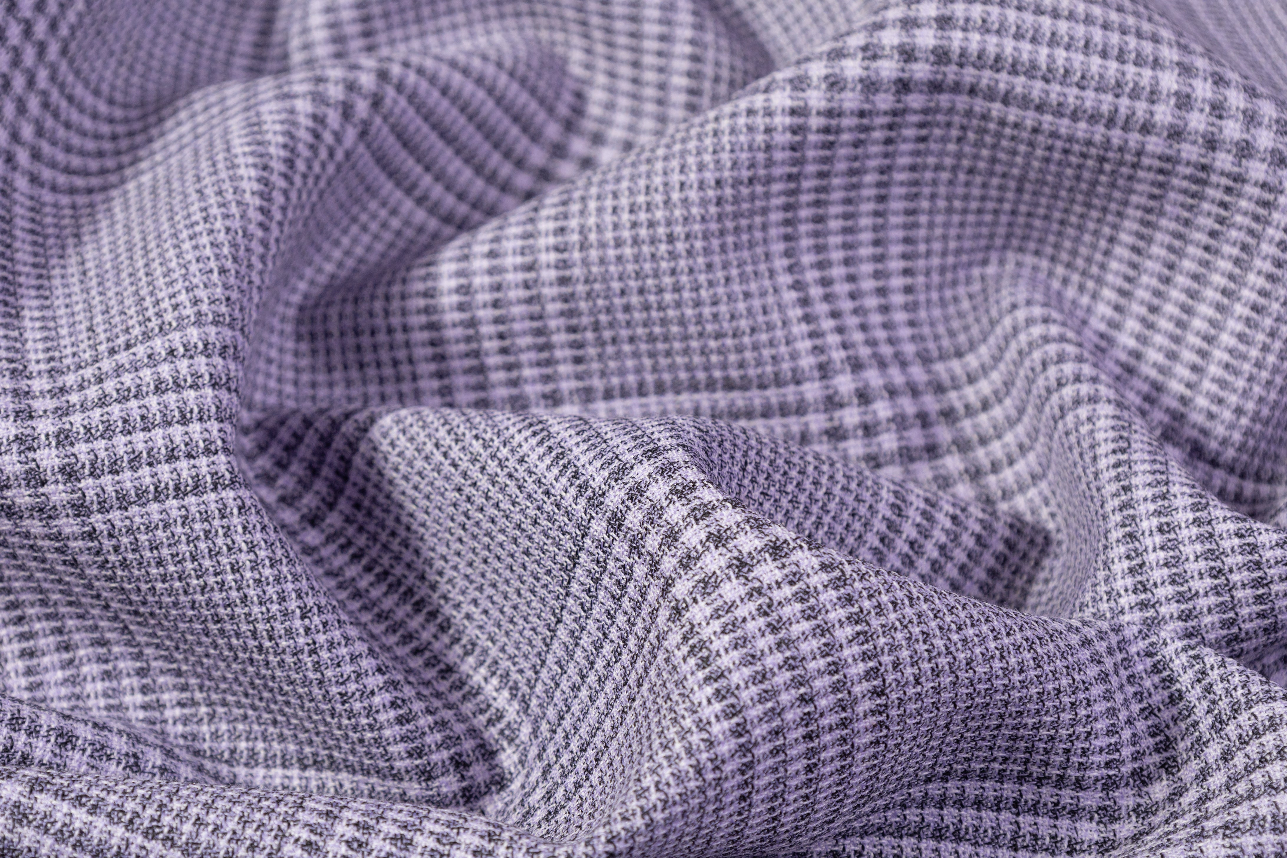 Checked Italian Wool Suiting - Lilac / Gray