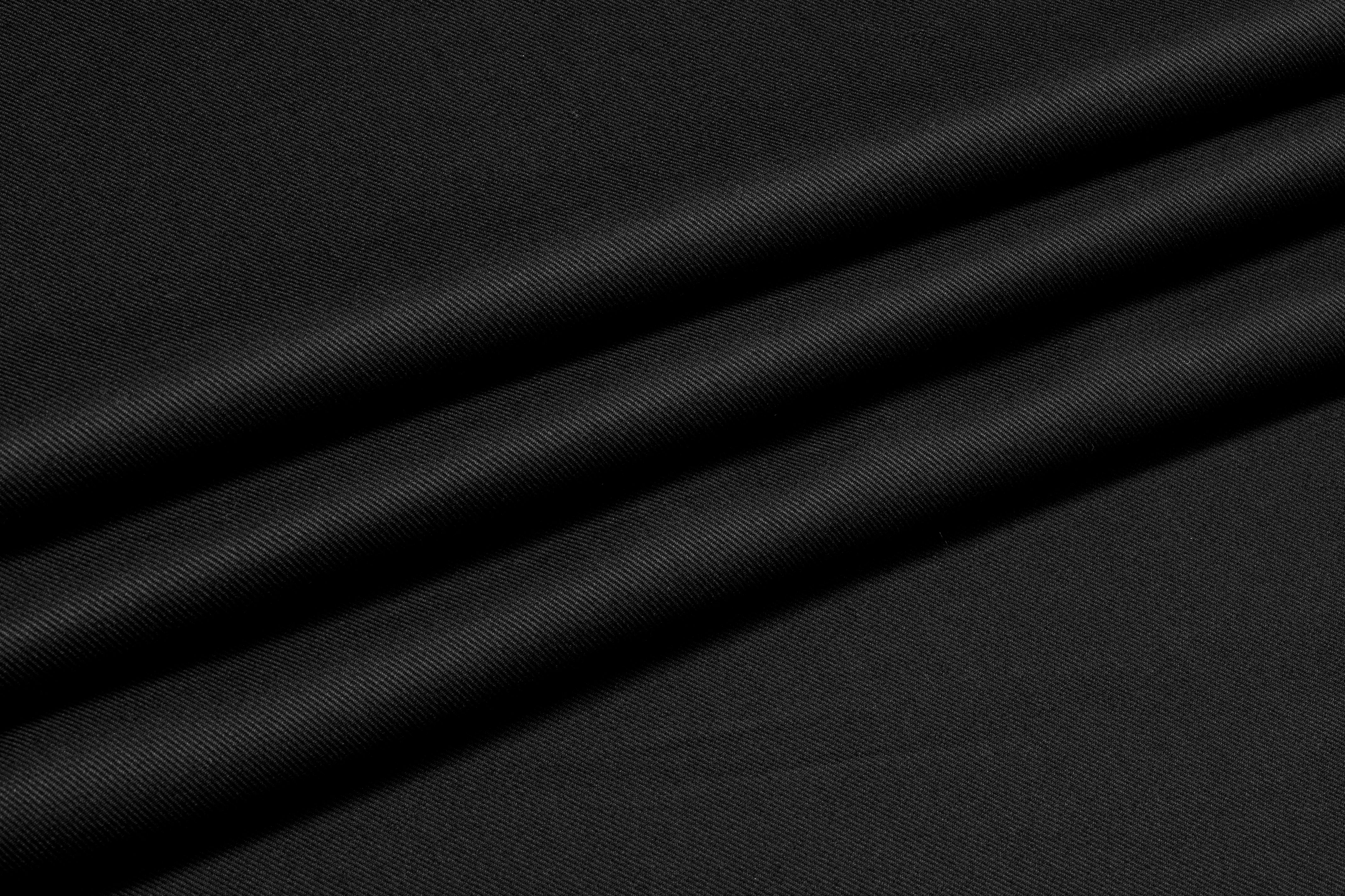 Italian Wool Stretch Gabardine - Black