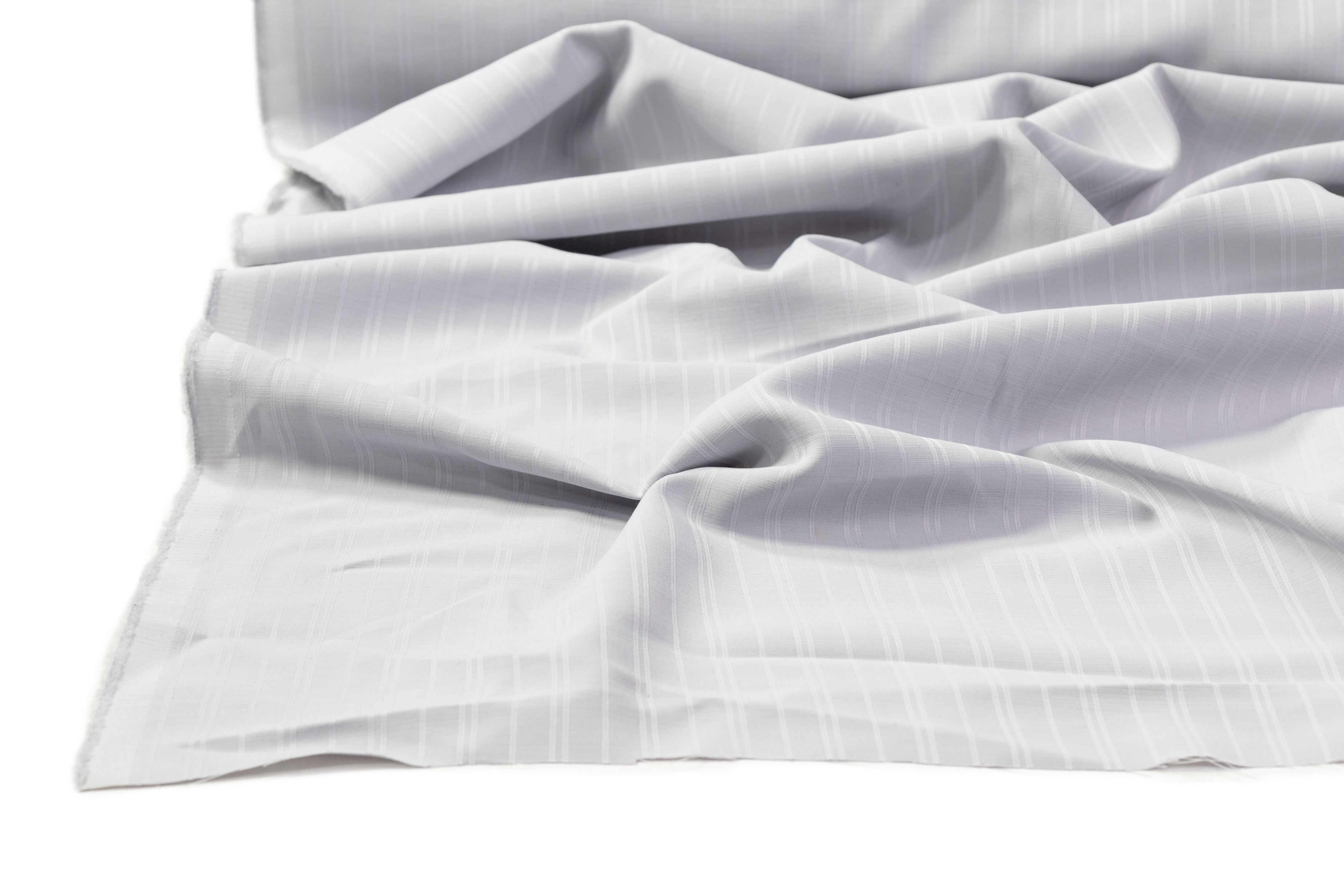 Striped Italian Wool Suiting - Gray / Silver