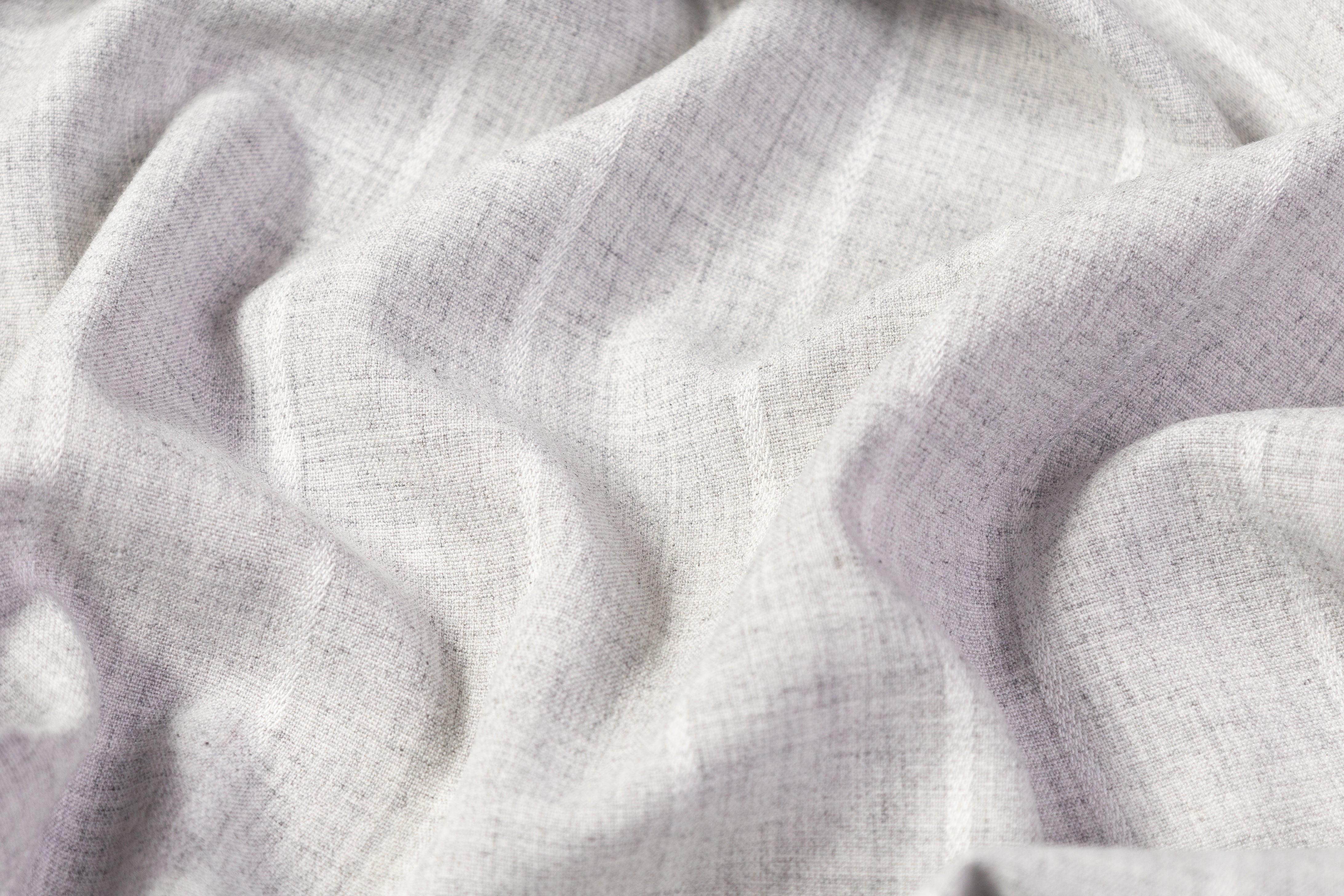 Striped Italian Poly Wool Stretch Suiting - Gray / White