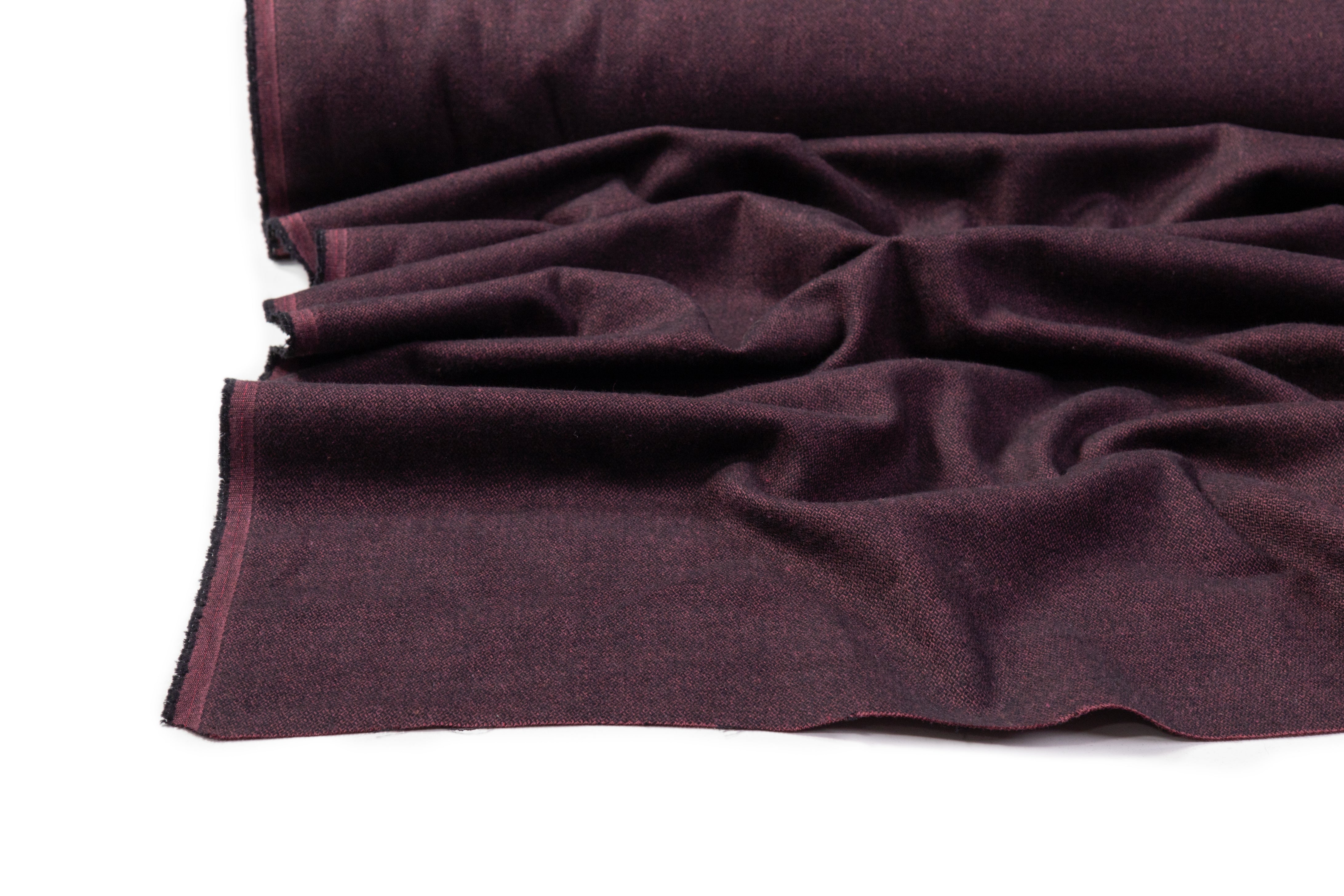 Caccioppoli - Micro Pattern Cotton Flannel Suiting - Wine / Black