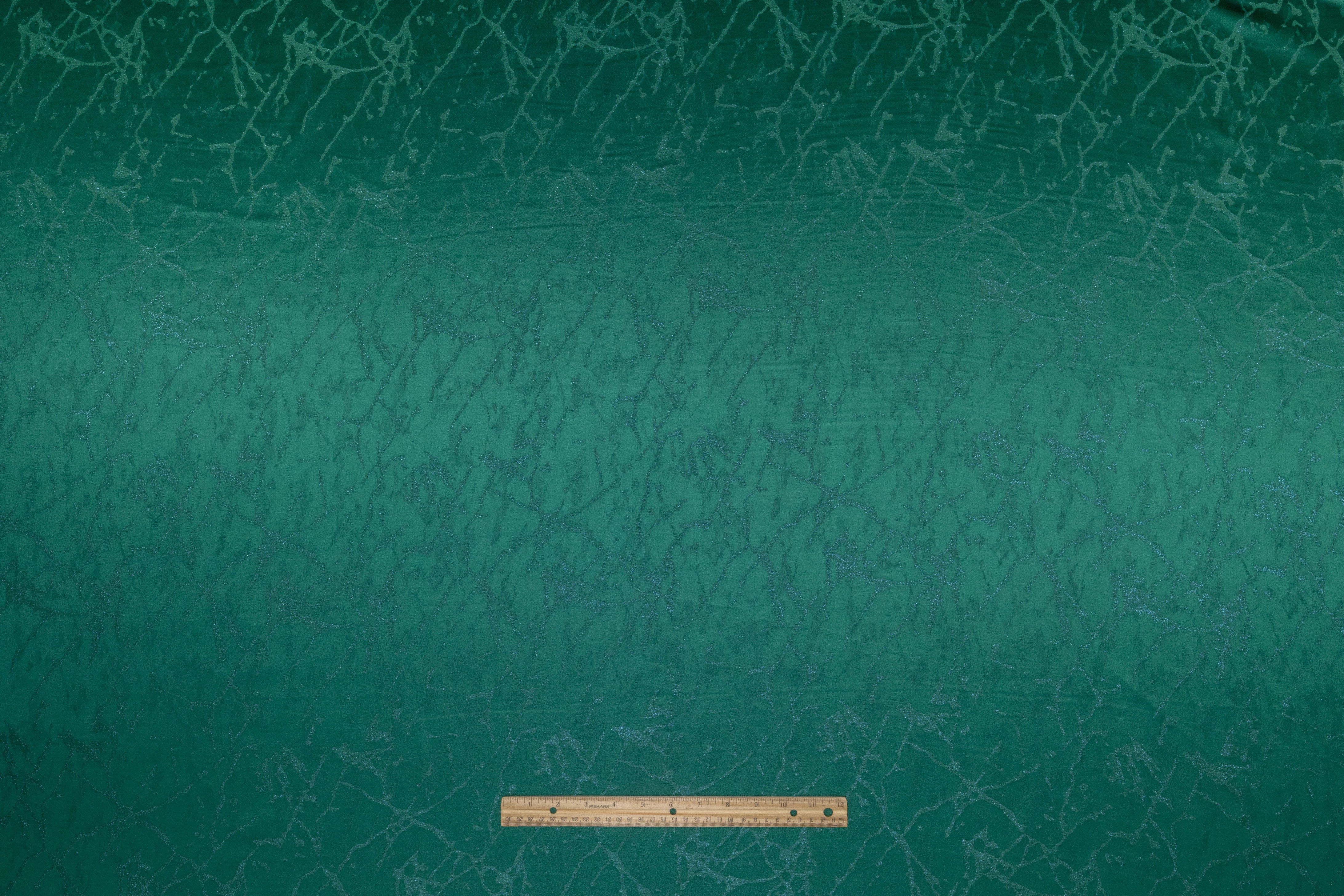 Abstract Metallic Italian Silk Viscose Jacquard - Green