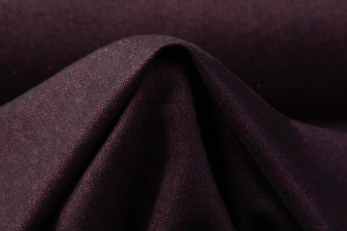 Caccioppoli - Micro Pattern Cotton Flannel Suiting - Wine / Black