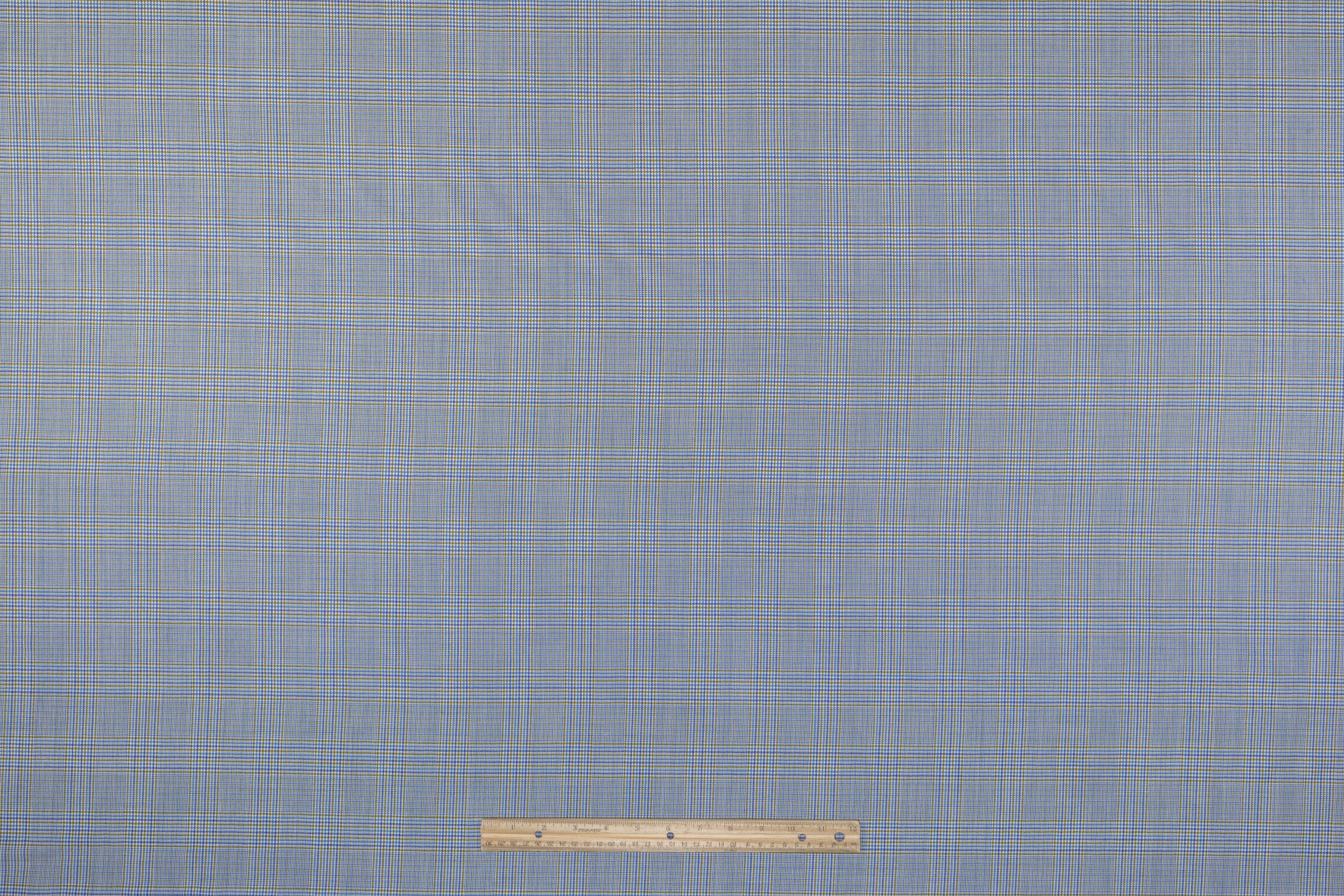 Glen Check Italian Wool Suiting - Blue / Green