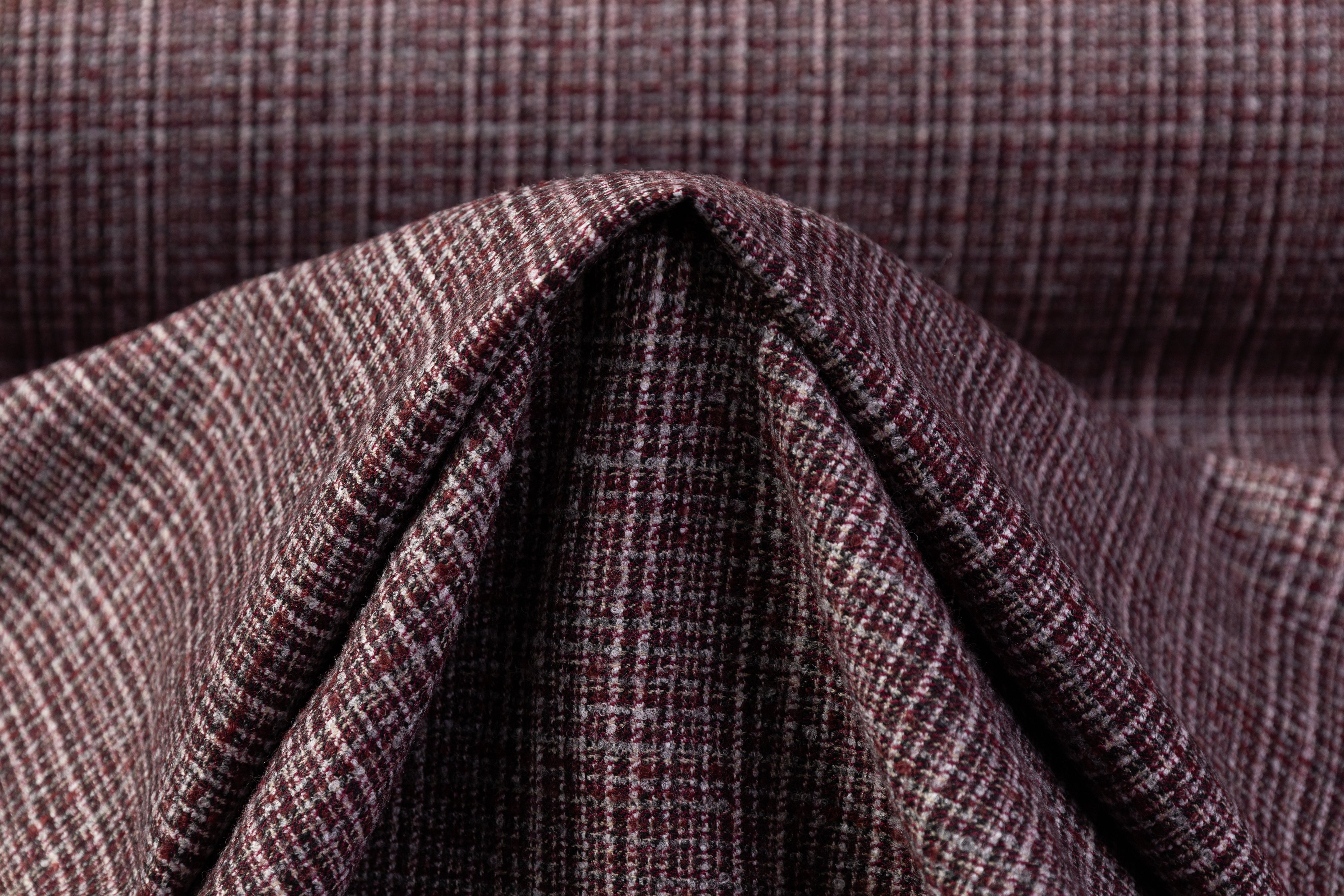 Italian Wool Nylon Tweed - Burgundy