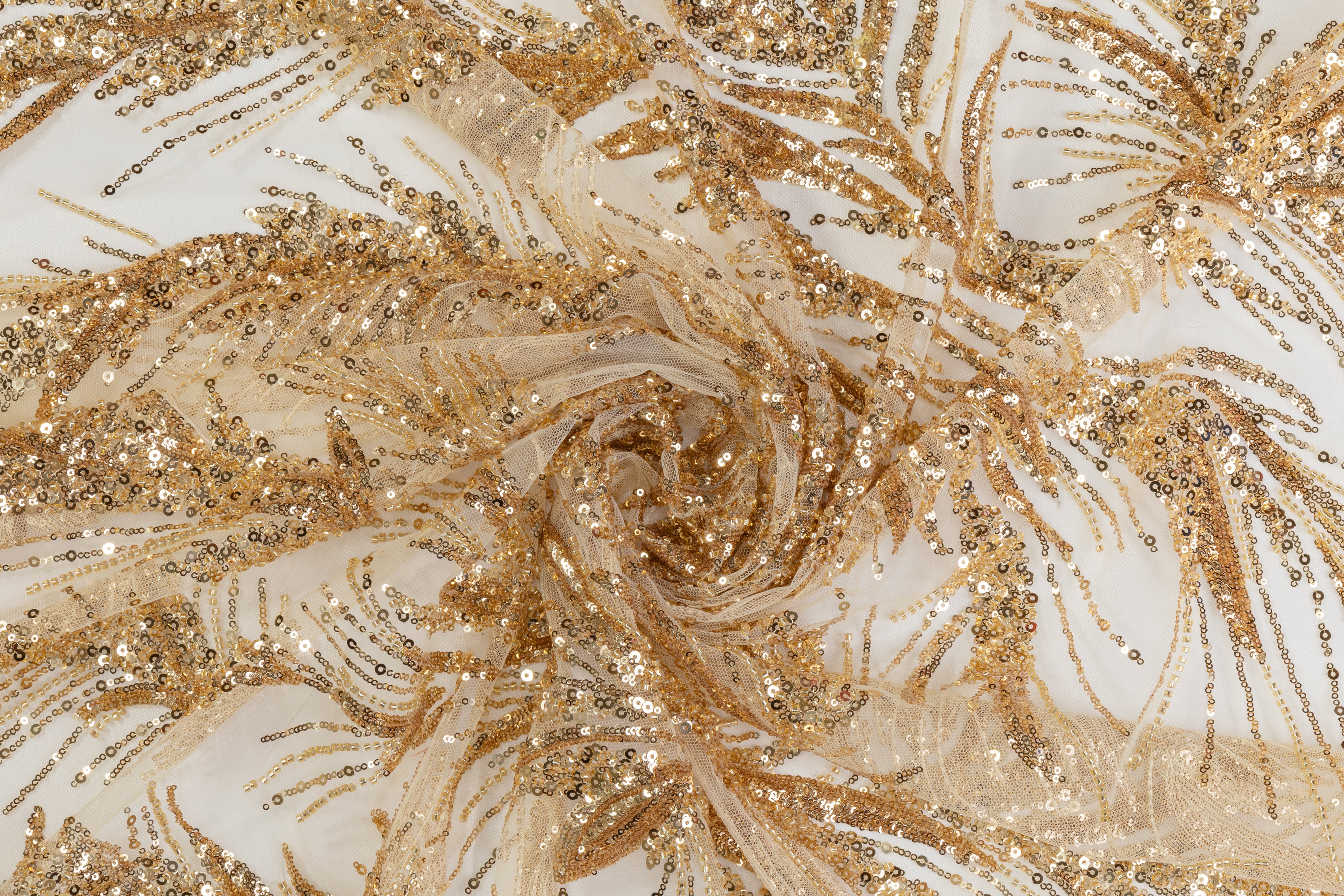 Beaded and Sequined Tulle - Gold