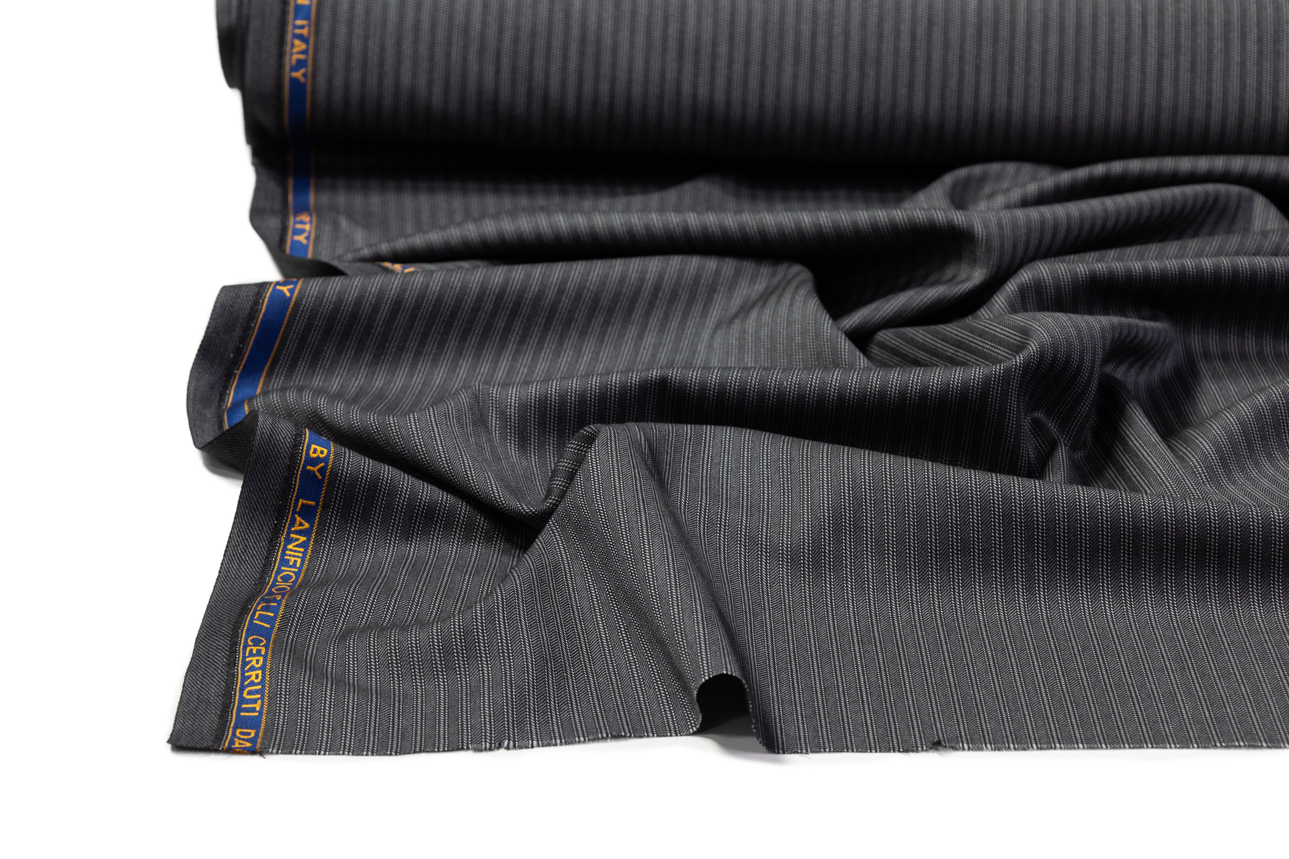 Cerruti - IPARTY Striped Italian Wool Suiting - Gray