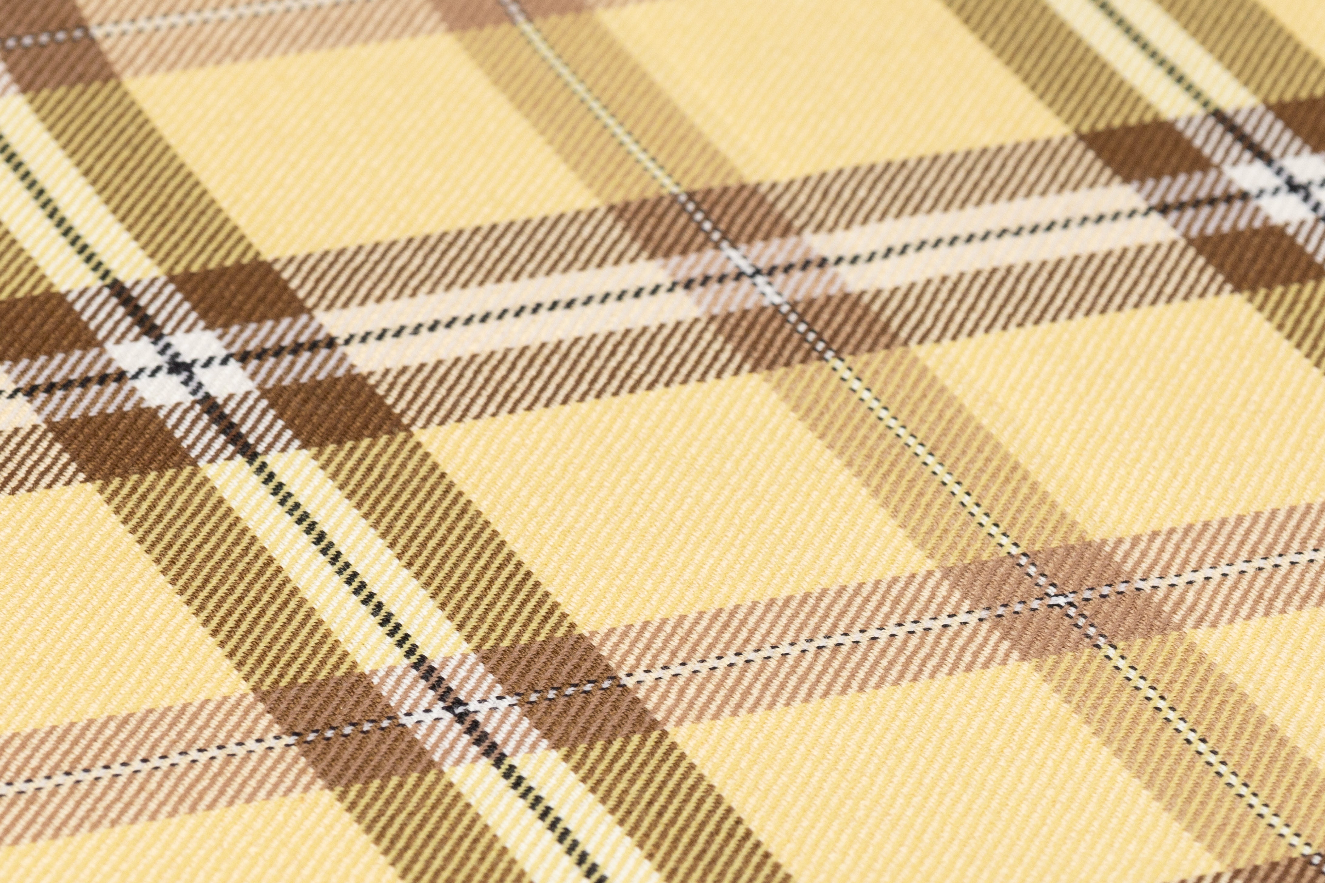 Tartan Italian Wool Suiting - Yellow / Brown