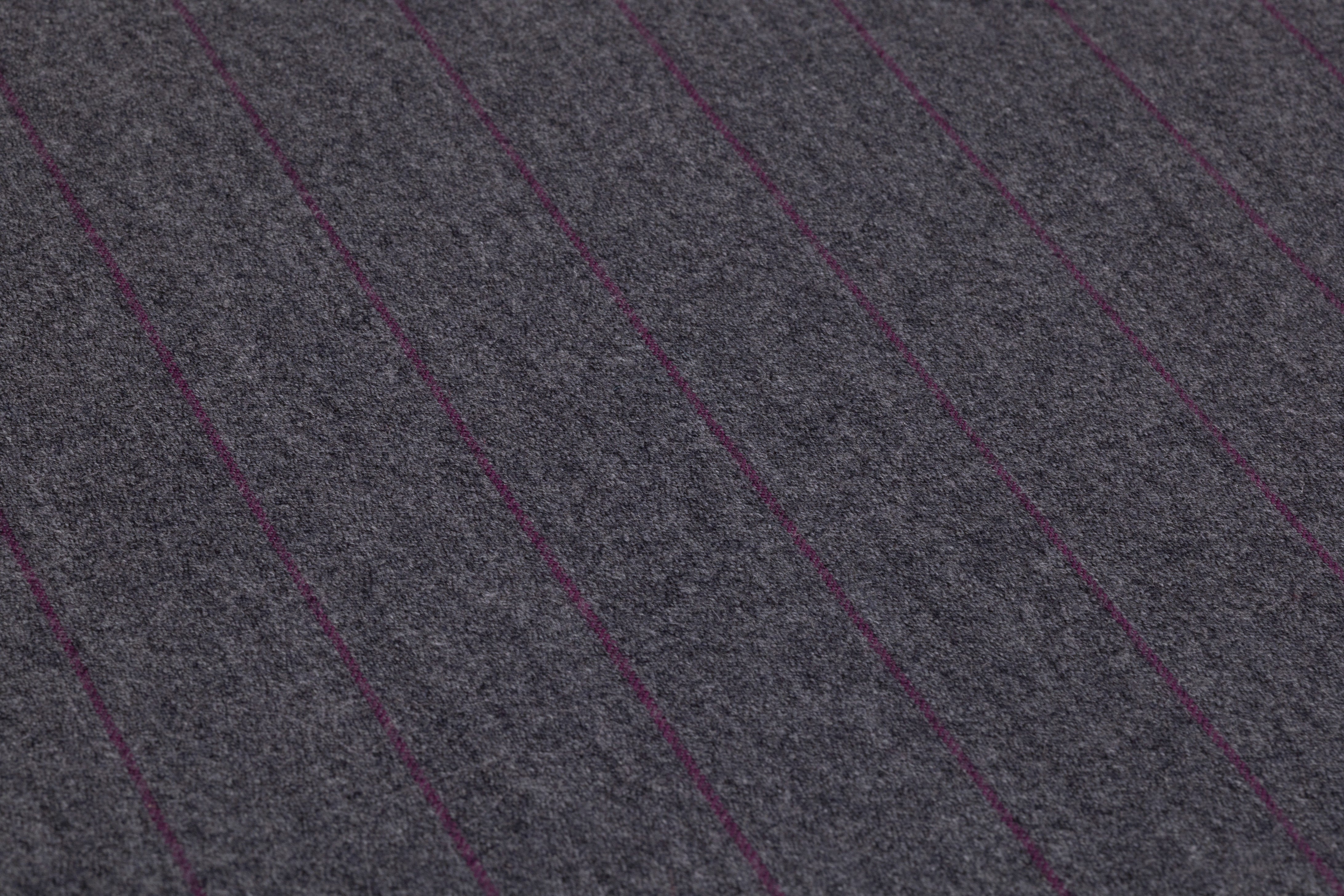 Pinstriped Italian Wool Suiting - Gray / Fuchsia