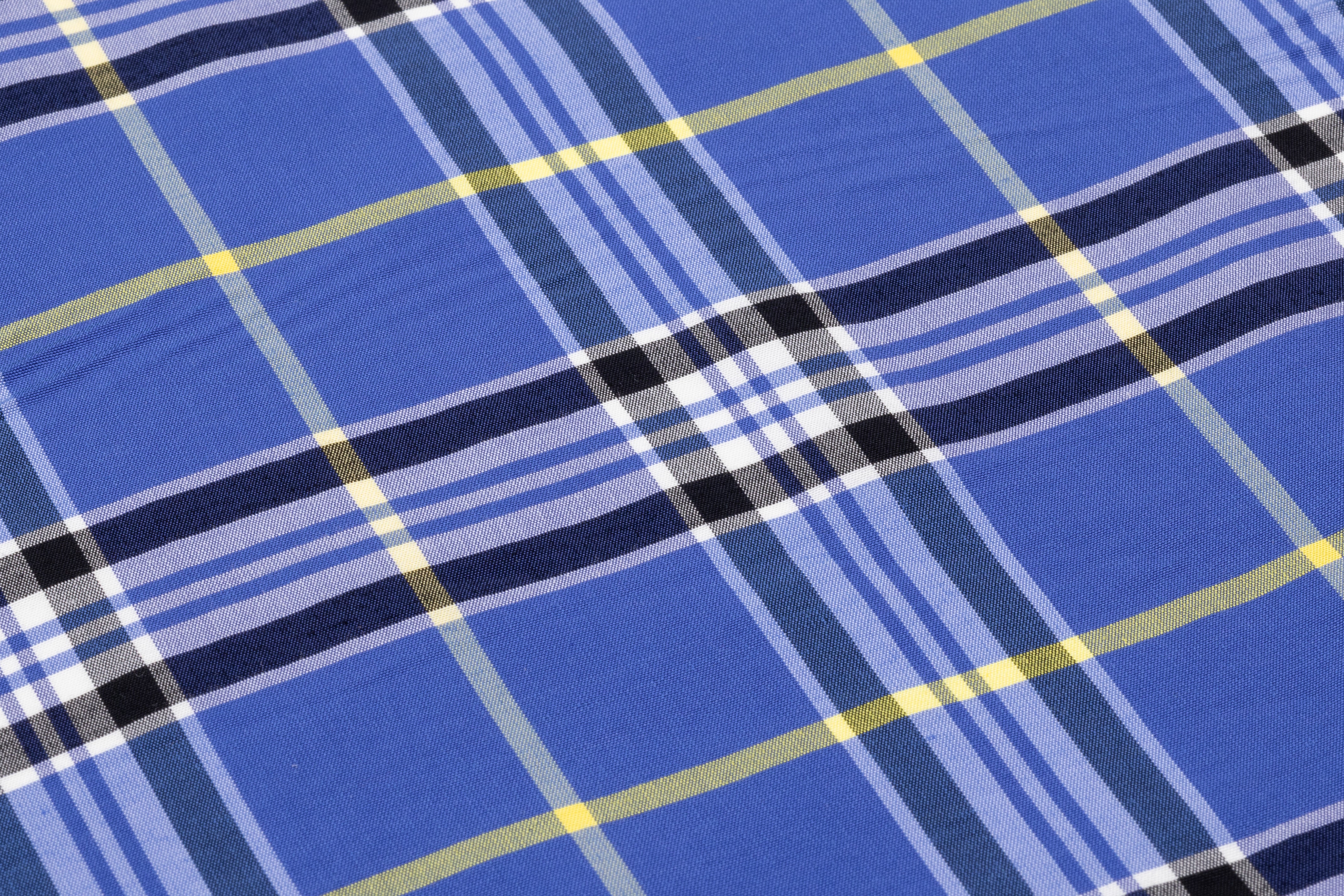 Plaid Italian Viscose Cupro Shirting - Blue
