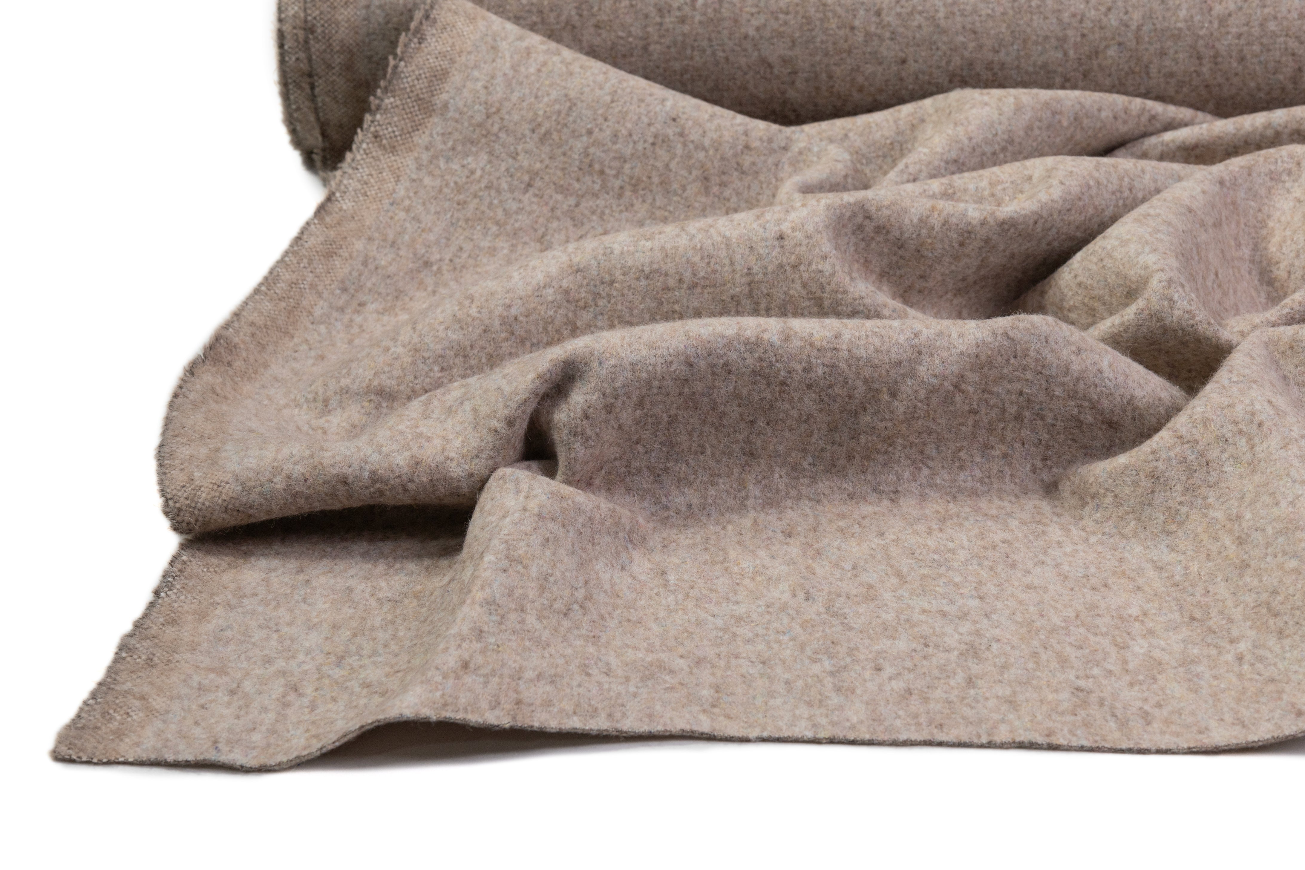 Double Faced Italian Baby Llama Wool Blend Coating - Light Taupe