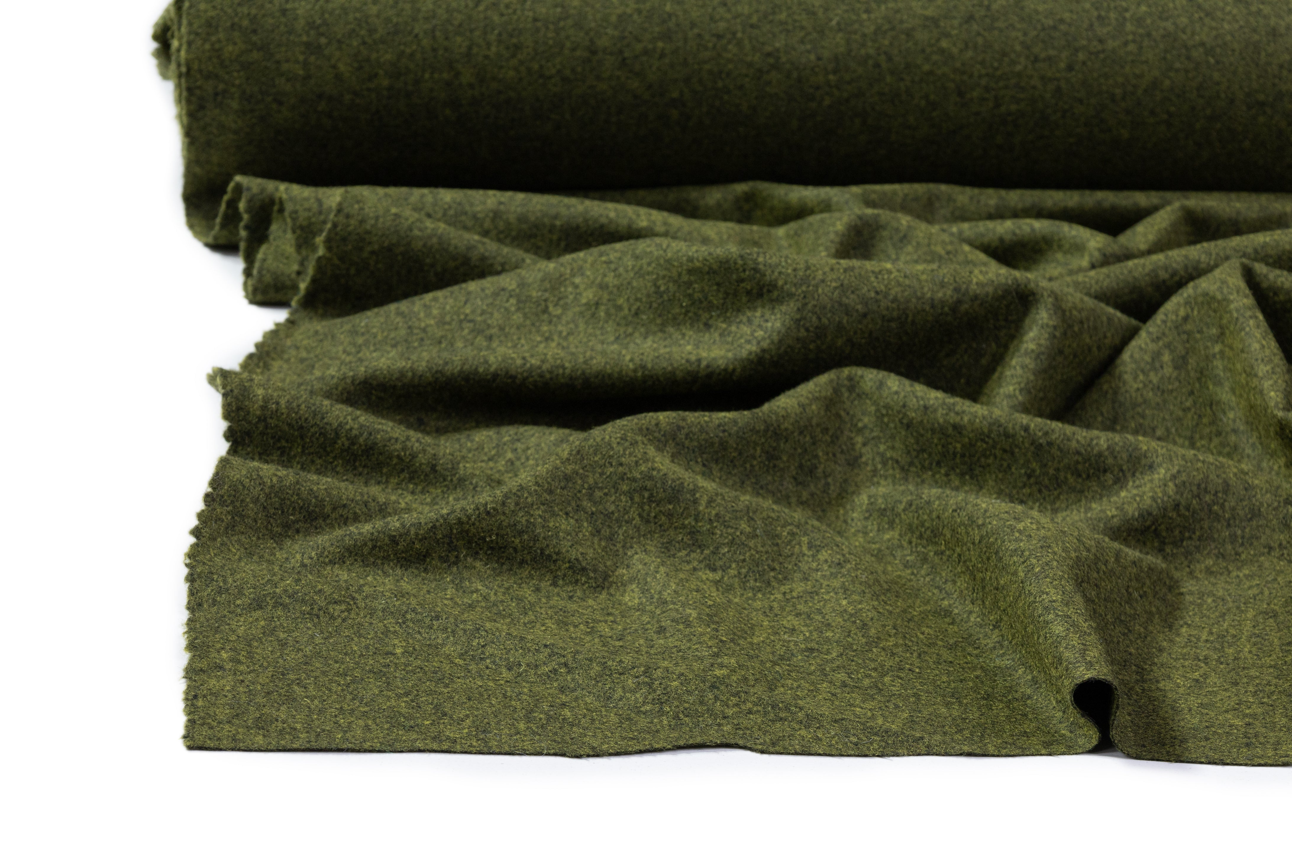 Italian Wool Nylon Jacketing - Moss Green