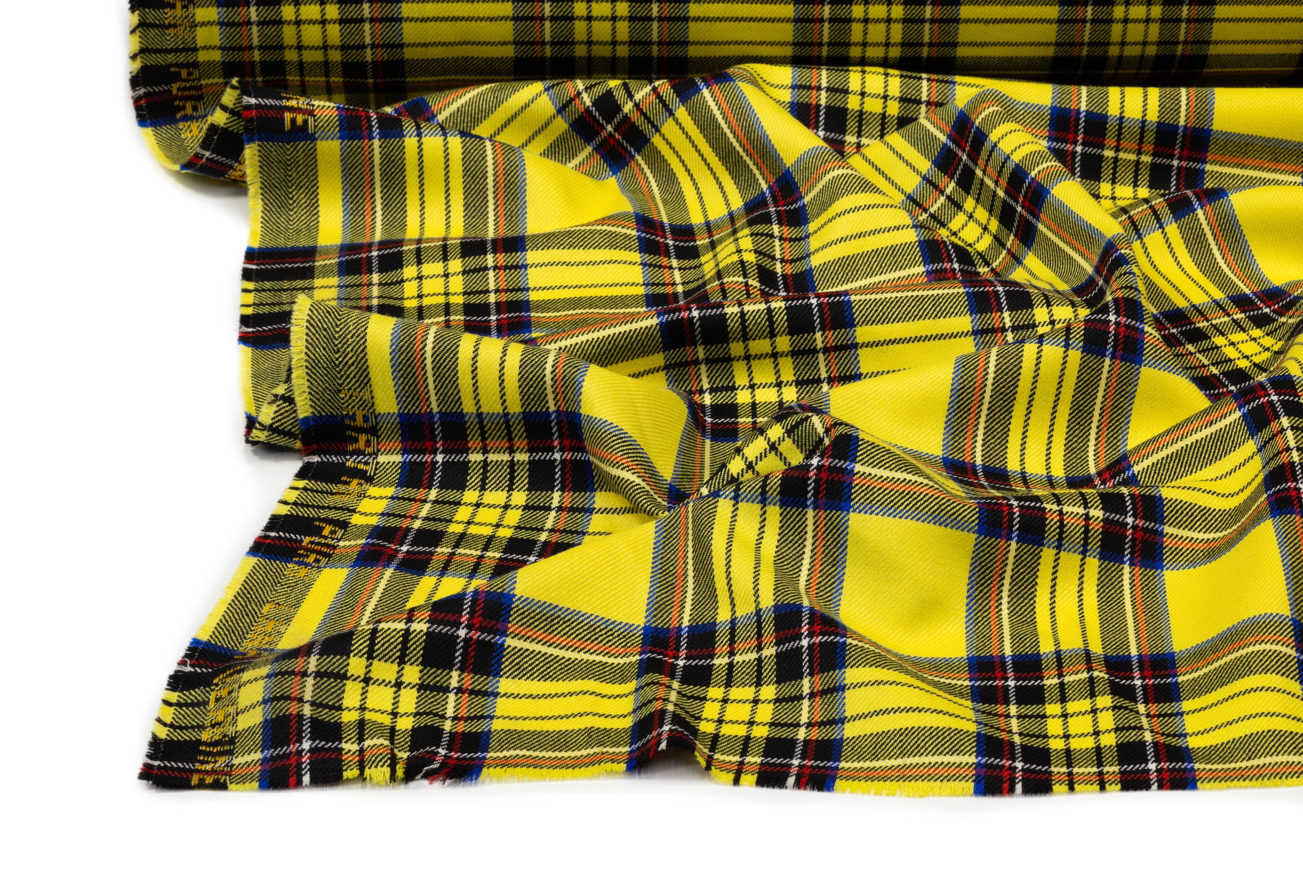 Tartan Italian Wool Suiting - Yellow
