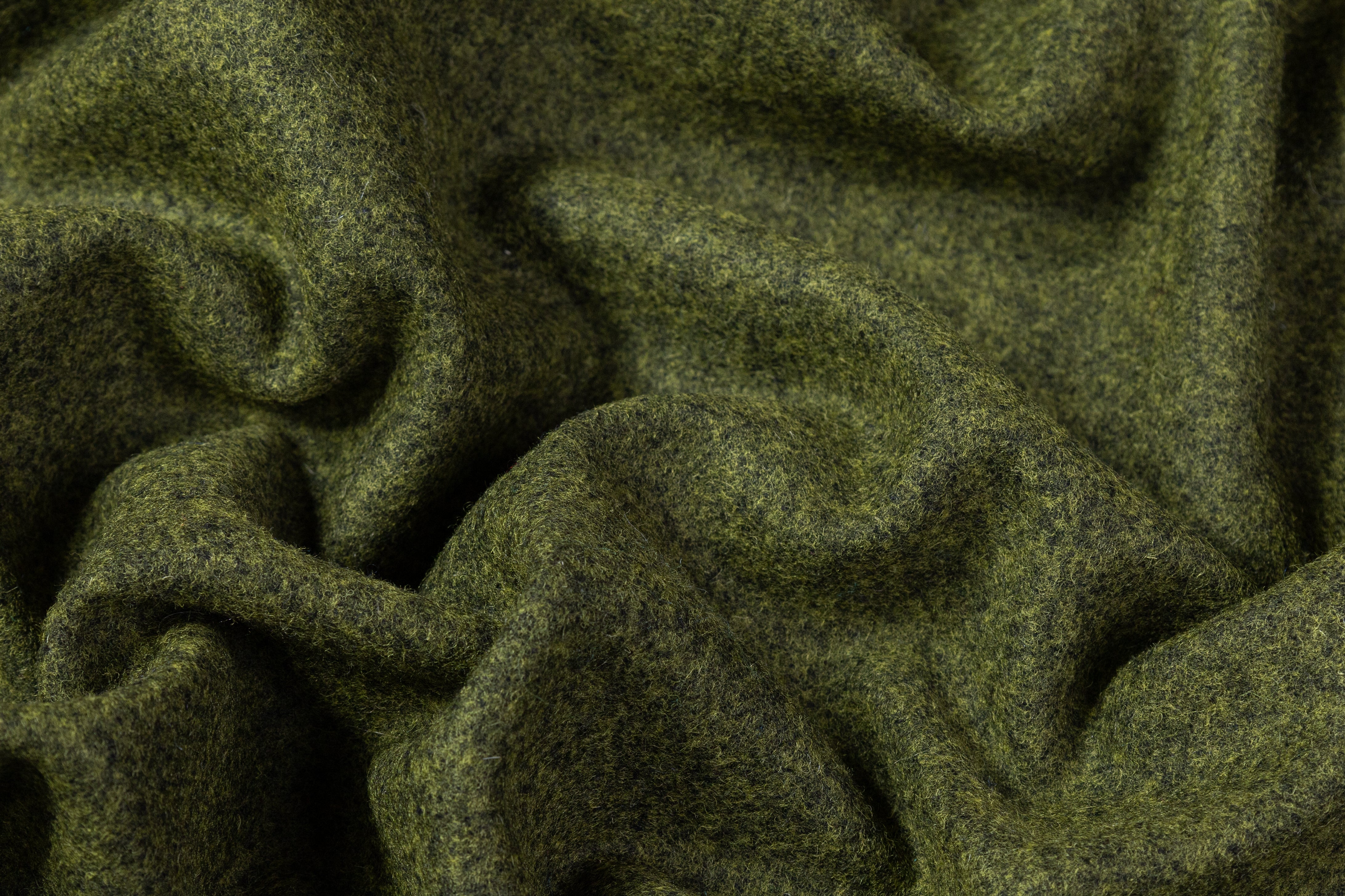 Italian Wool Nylon Jacketing - Moss Green