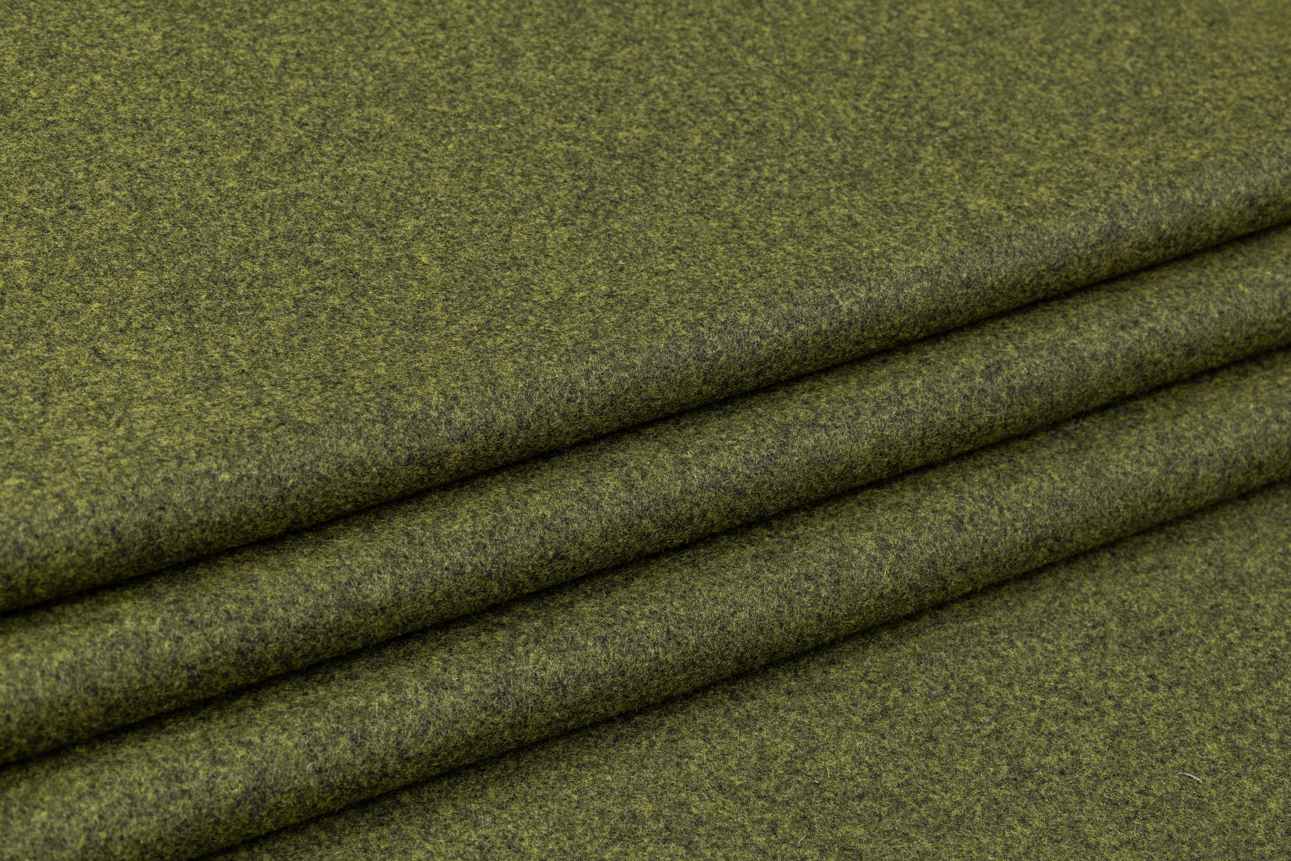 Italian Wool Nylon Jacketing - Moss Green