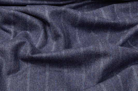 Striped Italian Wool Felt - Blue