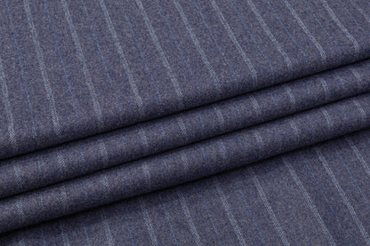 Striped Italian Wool Felt - Blue