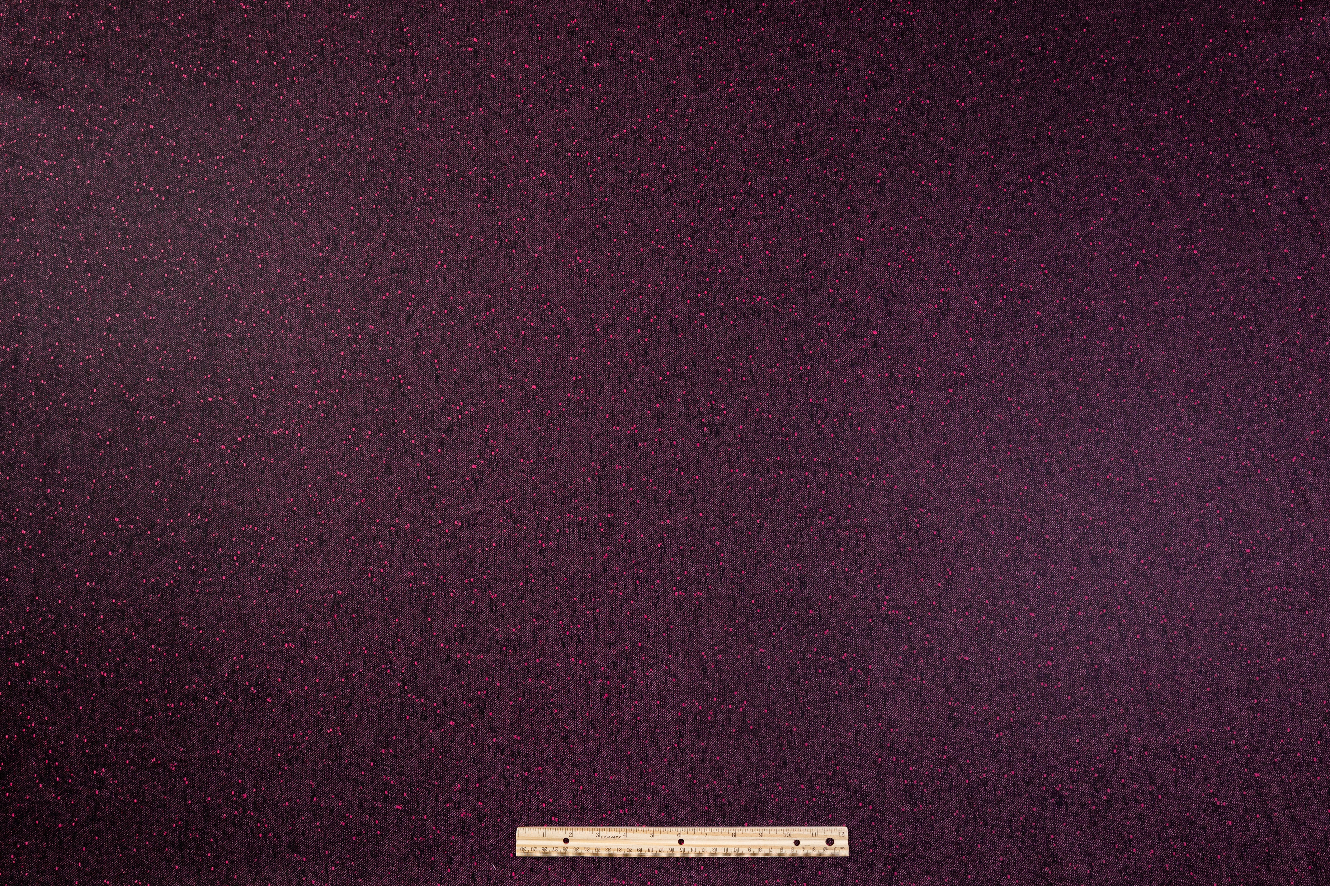 Speckled Italian Wool Blend - Dark Fuchsia / Black