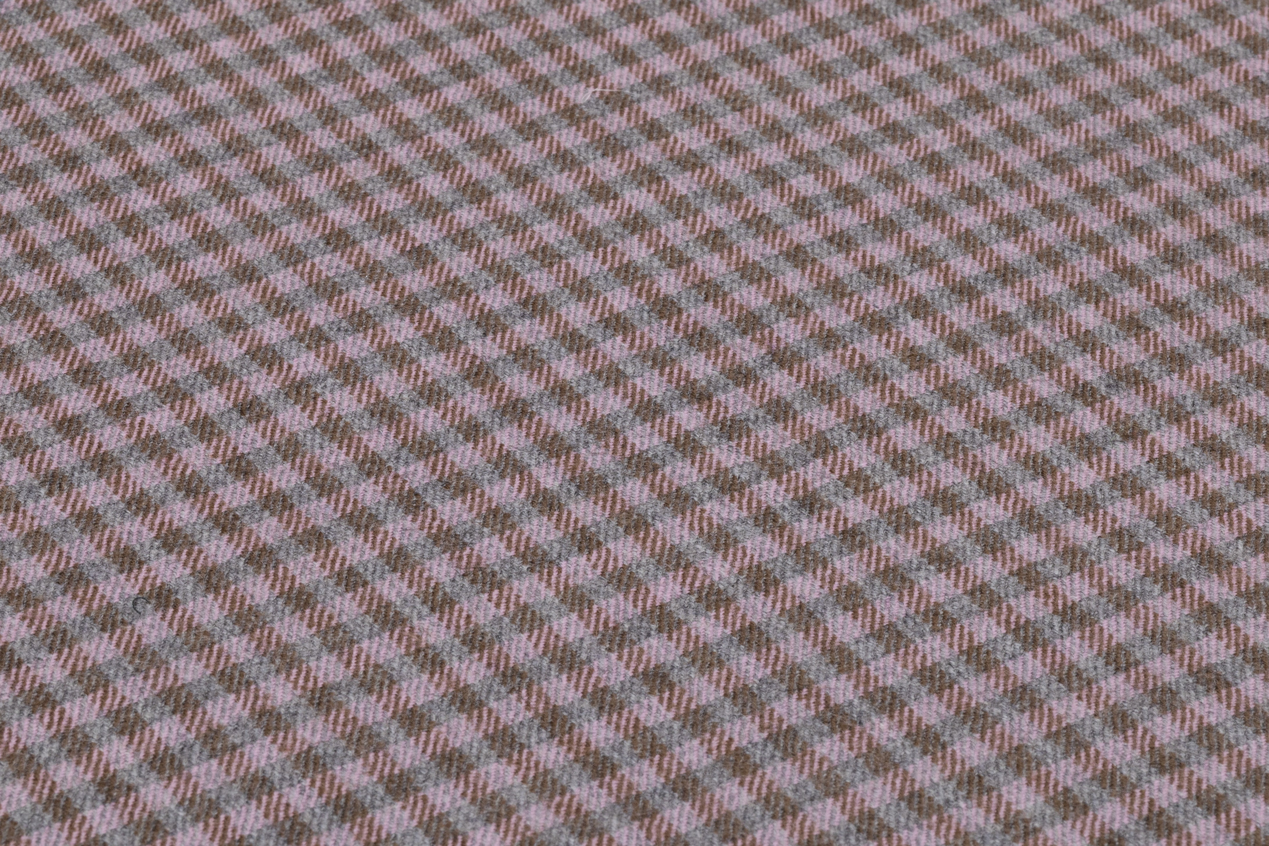 Checked Italian Stretch Wool Flannel - Dusty Rose / Brown