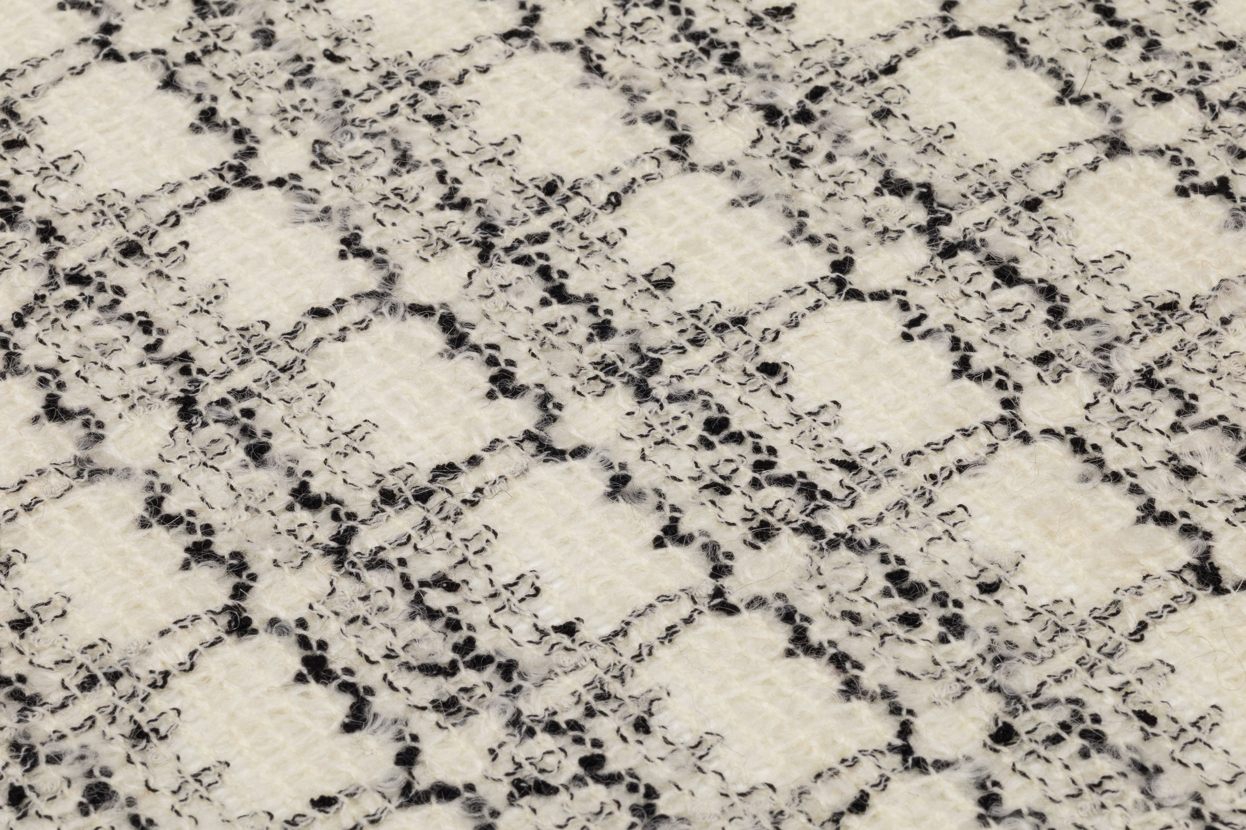 Novelty Italian Wool Tweed Boucle - Black / Ivory