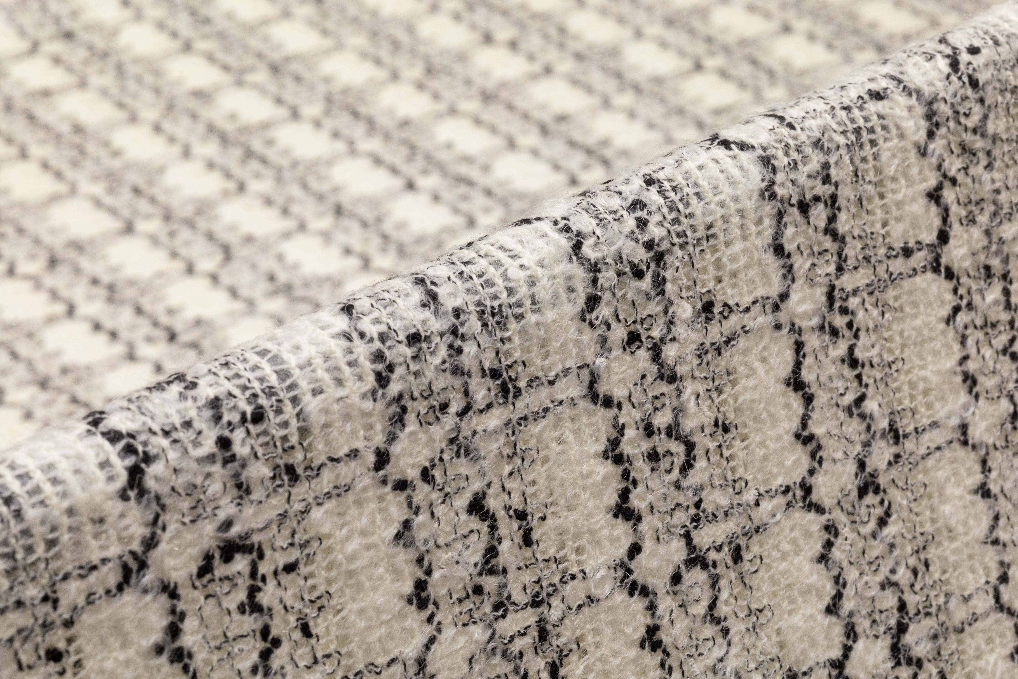Novelty Italian Wool Tweed Boucle - Black / Ivory
