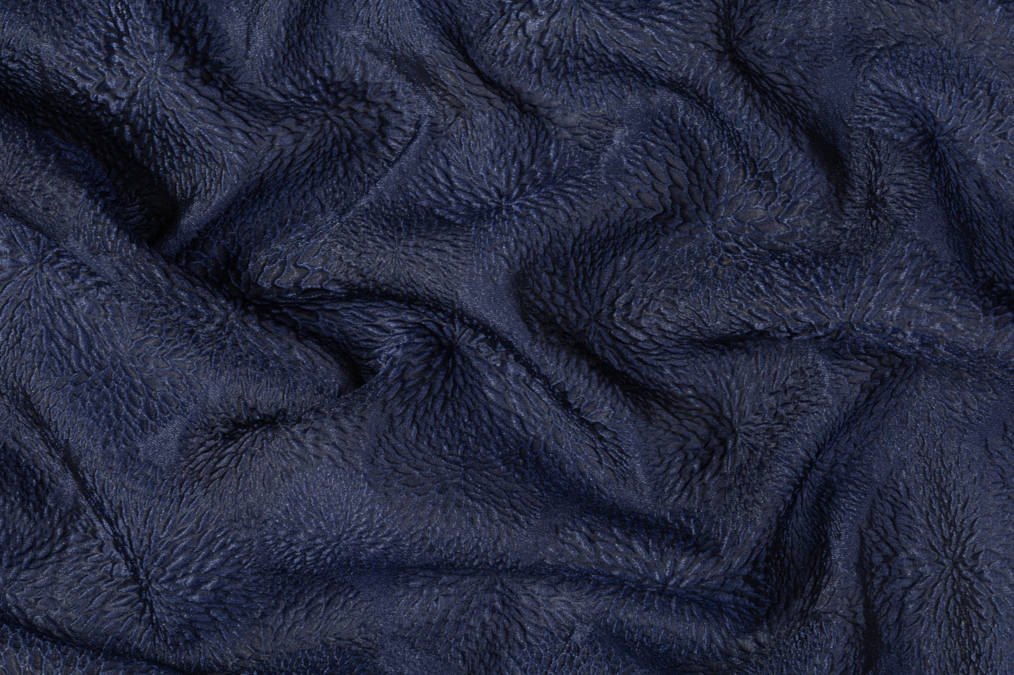 Metallic Organza Brocade - Navy Blue