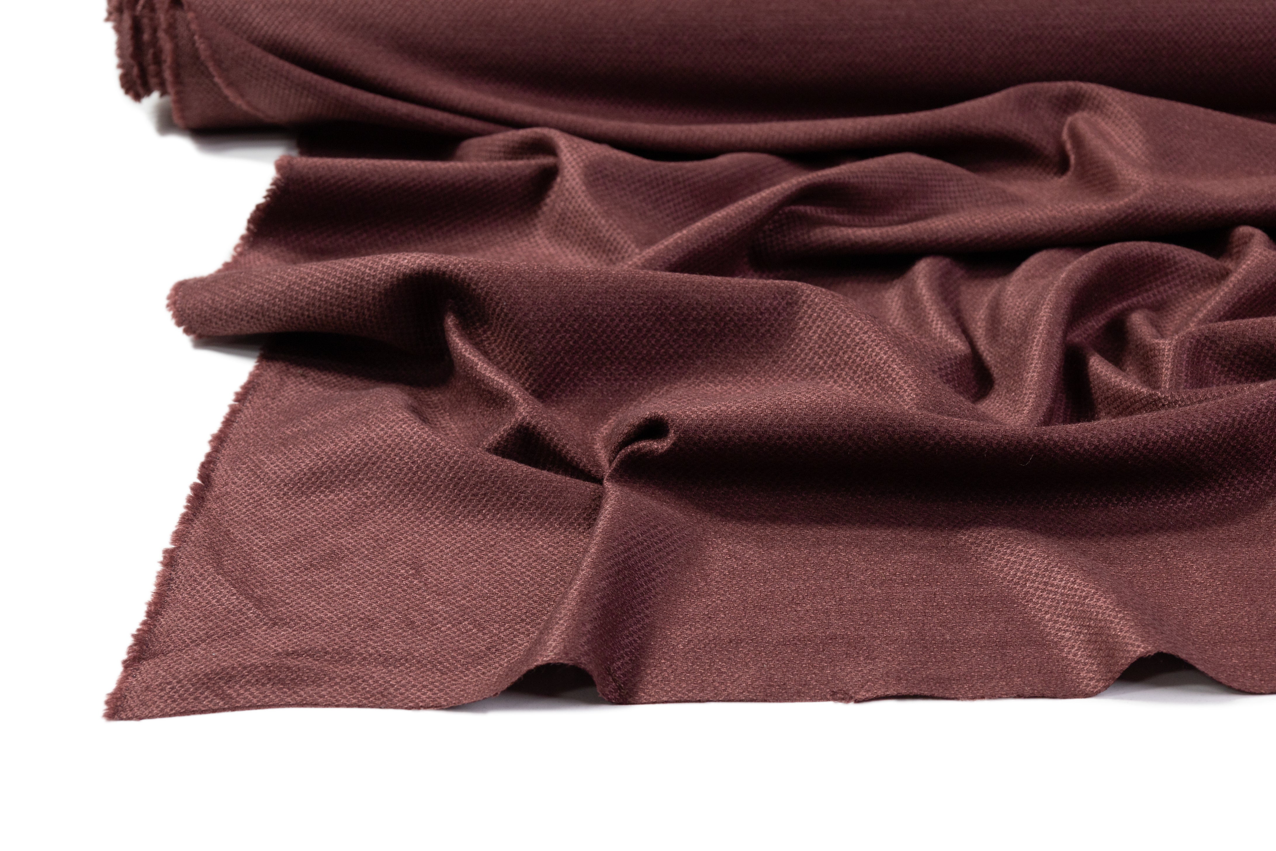 Italian Wool Silk Cashmere Piqué - Wine