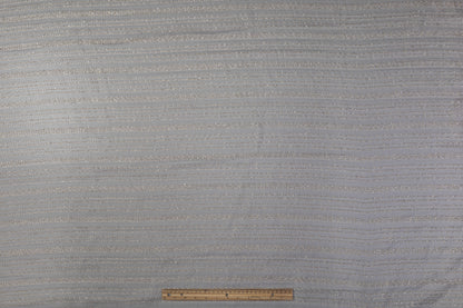 Embroidered Italian Silk Nylon Organza - Gray / White / Gold