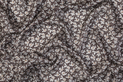 Printed Italian Silk Crepe De Chine - Gray / Brown