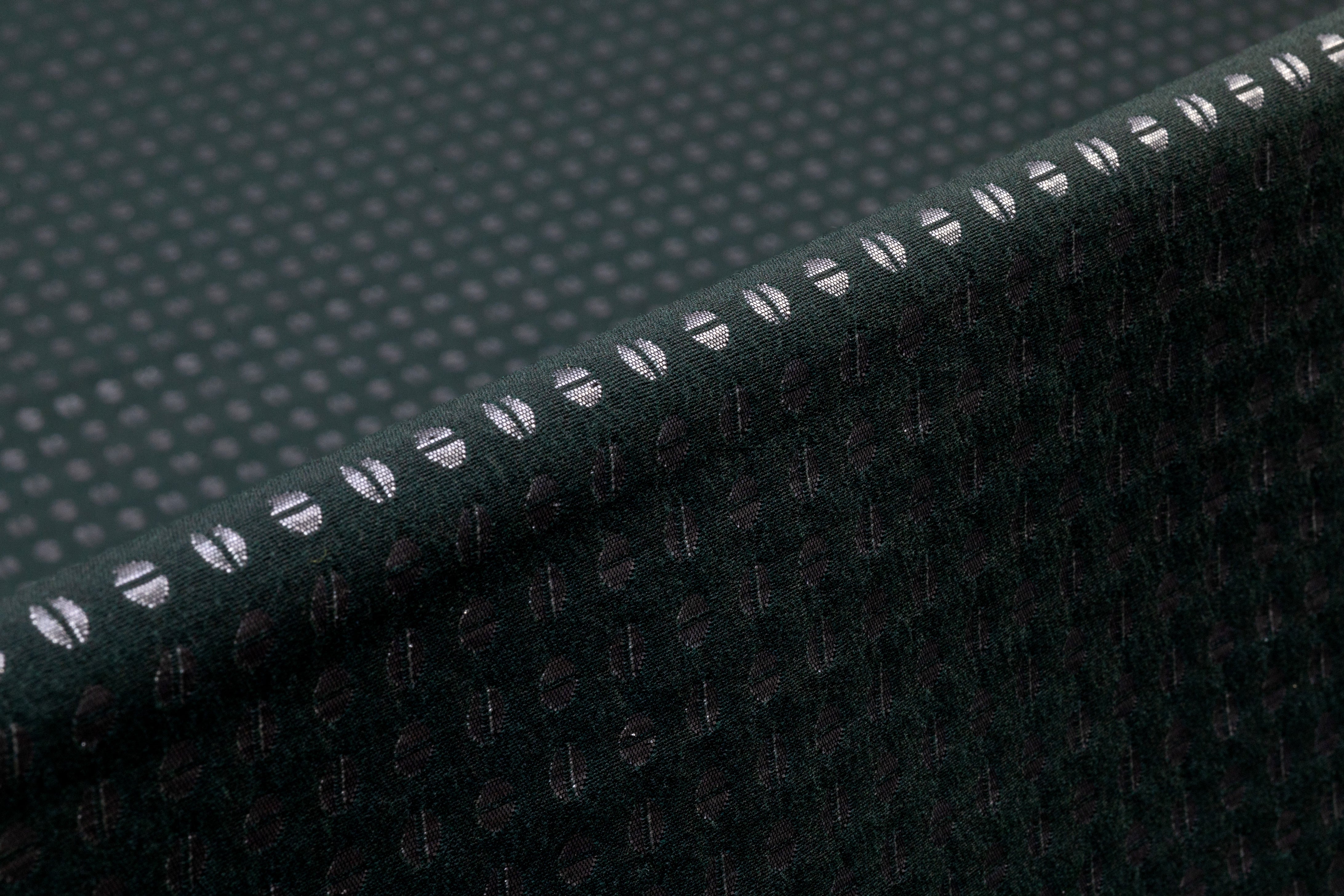 Metallic Italian Wool Blend Brocade - Green / Silver