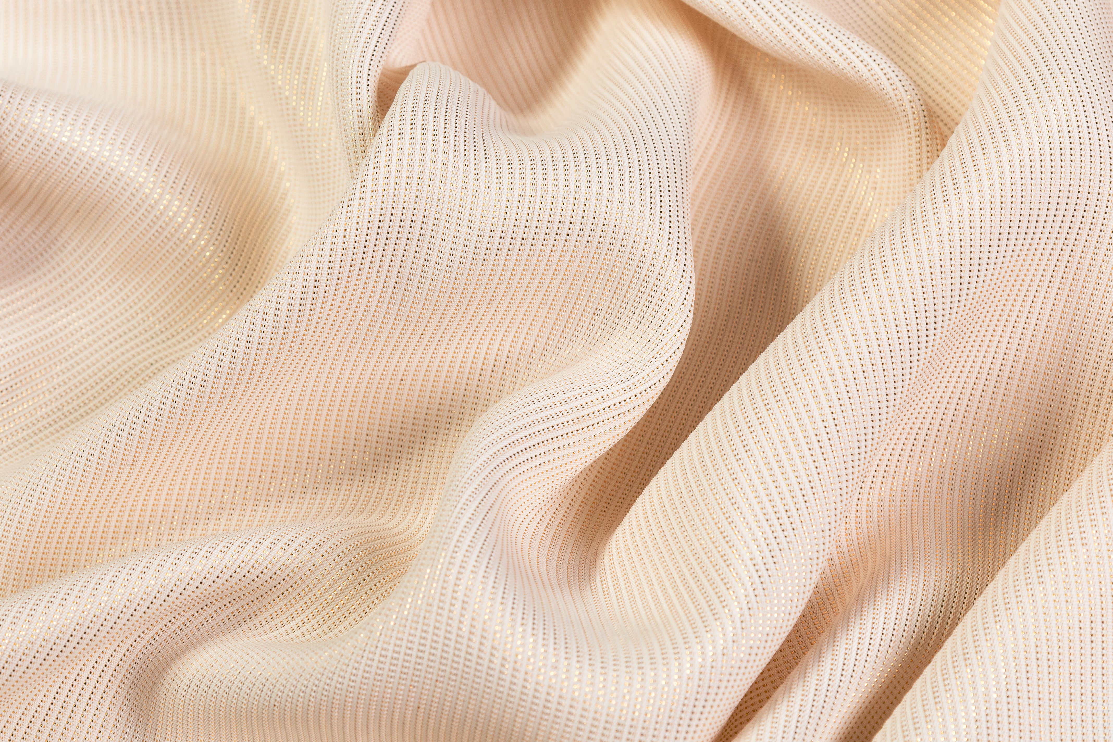 Italian Silk Viscose Crepe Lamé - Ivory / Gold