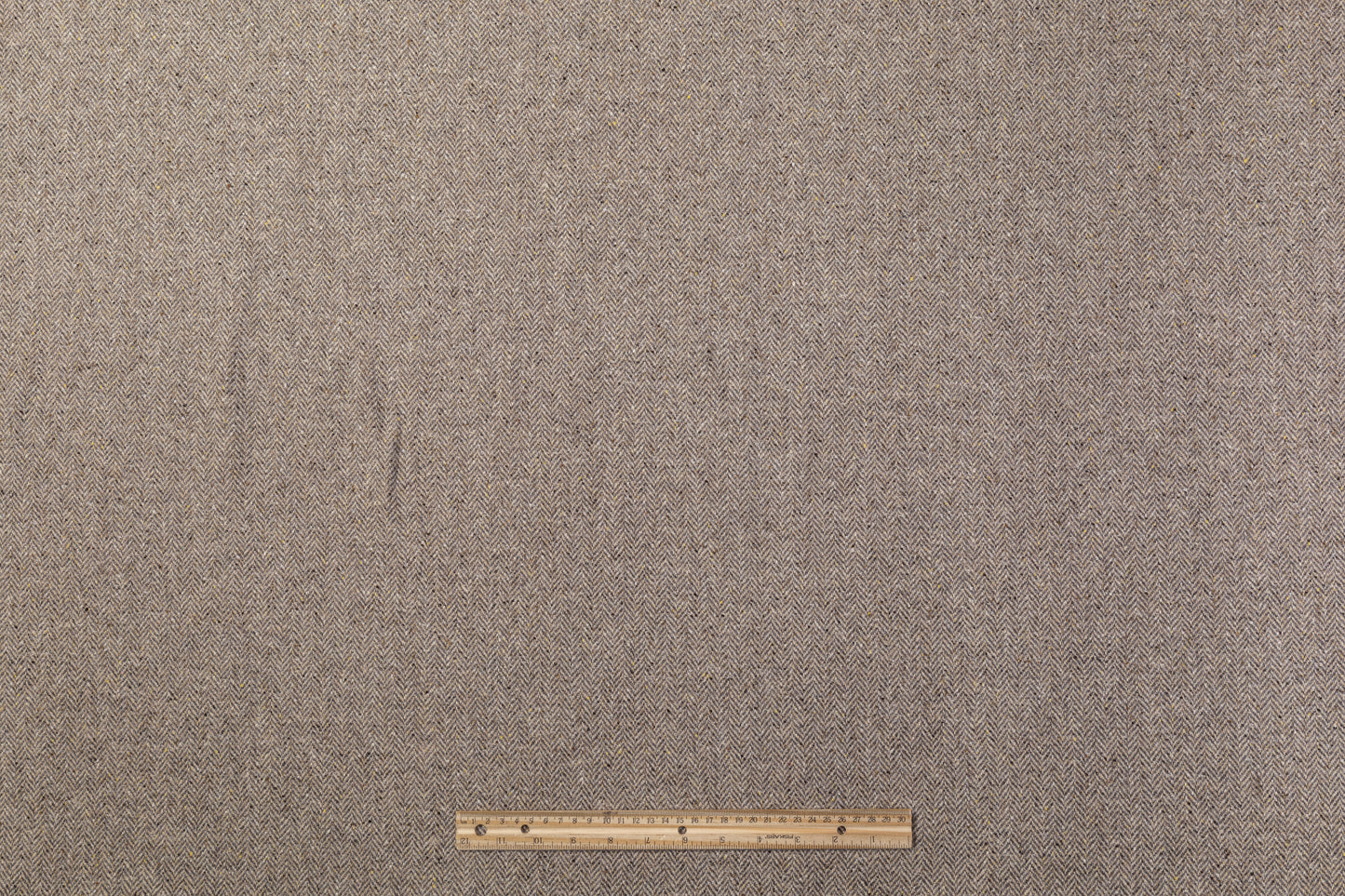 Herringbone Tweed Italian Wool Coating - Gray / Brown