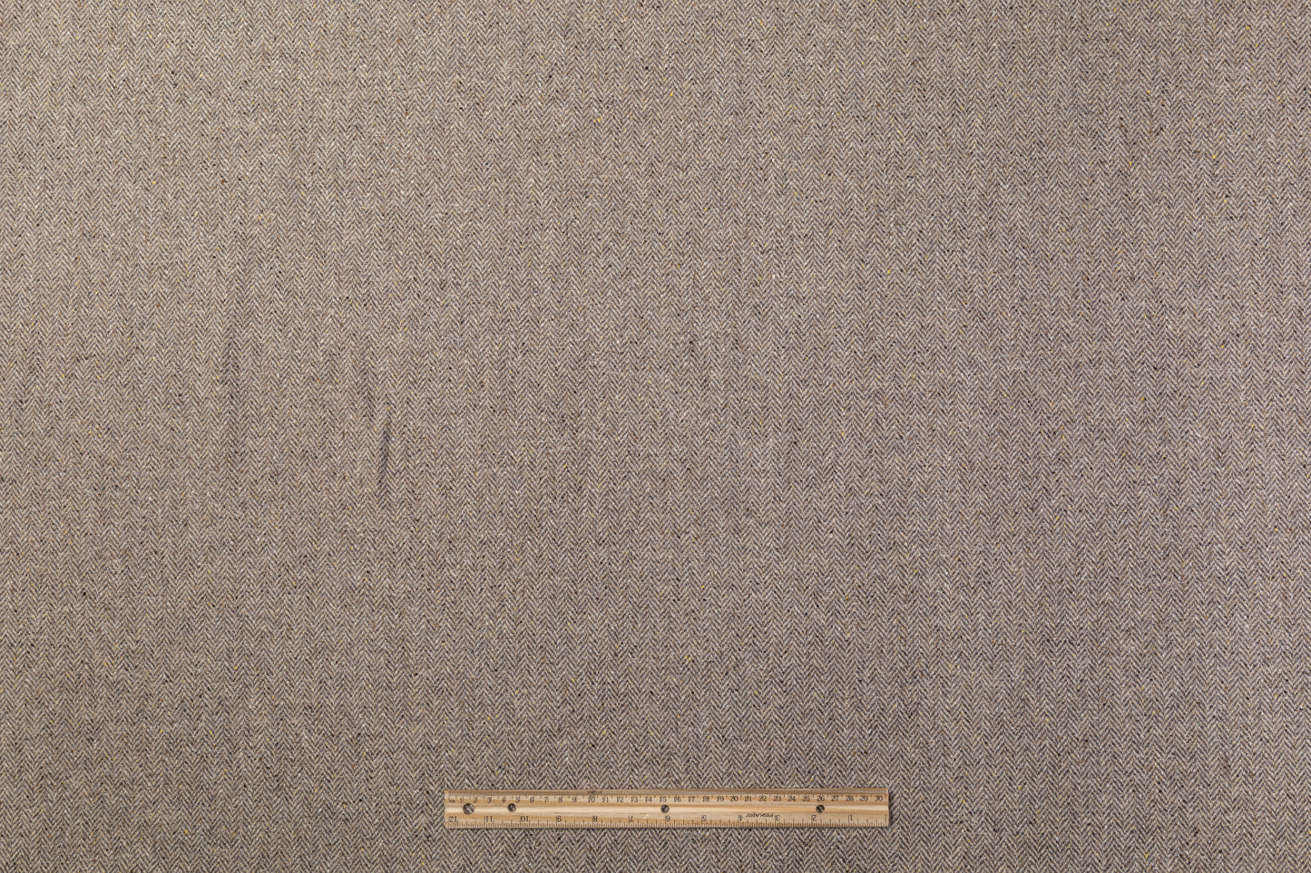 Herringbone Tweed Italian Wool Coating - Gray / Brown