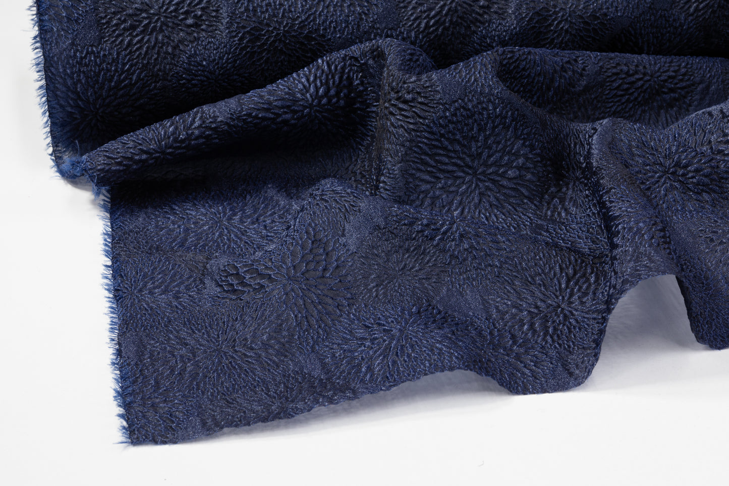 Metallic Organza Brocade - Navy Blue