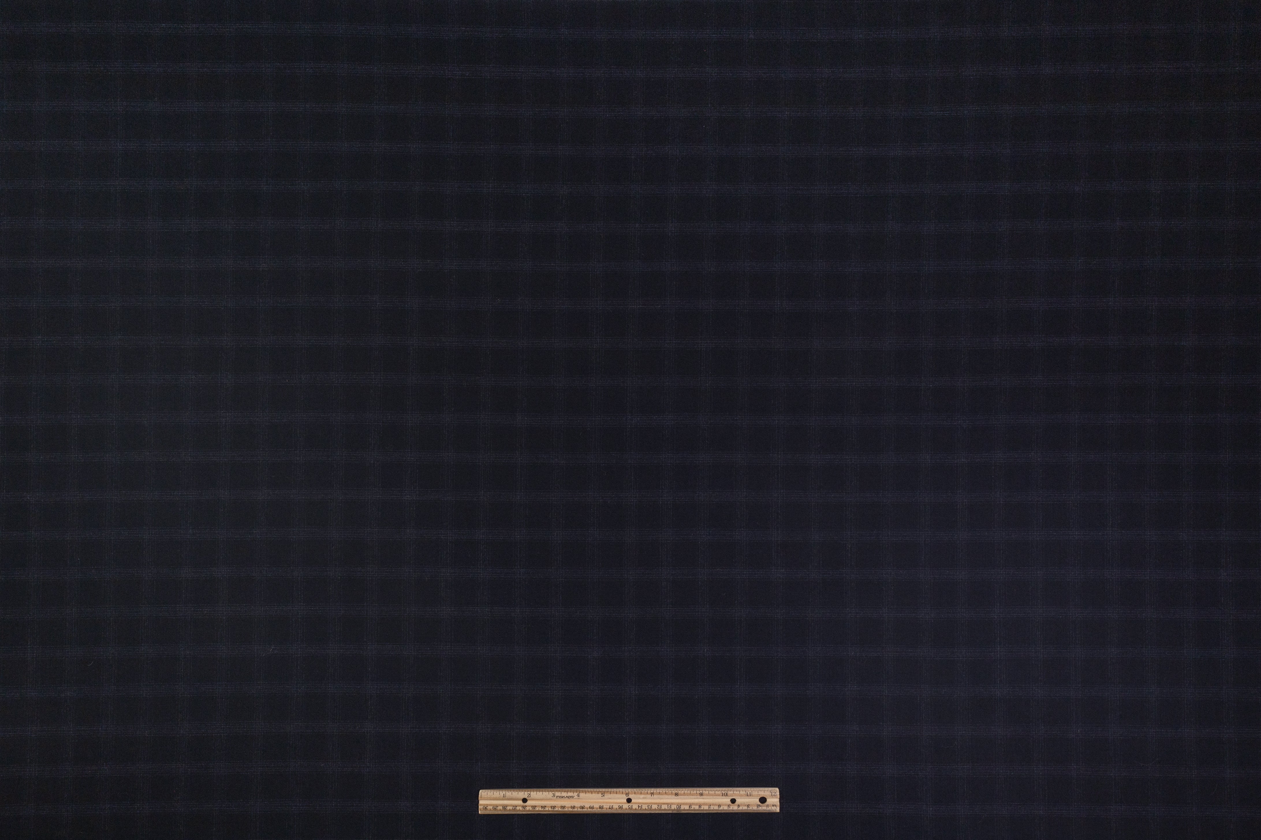 Checked Italian Wool Suiting - Navy