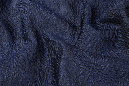 Metallic Organza Brocade - Navy Blue