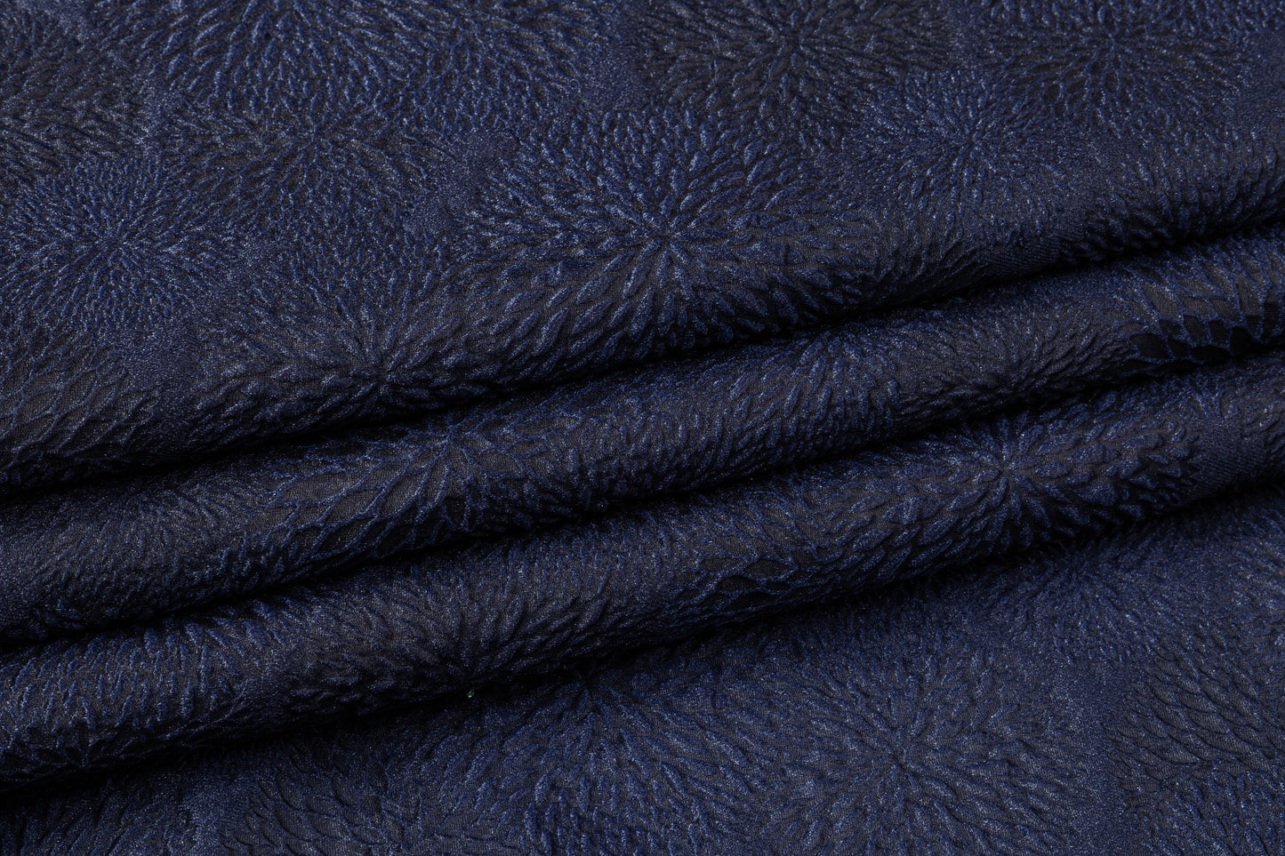 Metallic Organza Brocade - Navy Blue